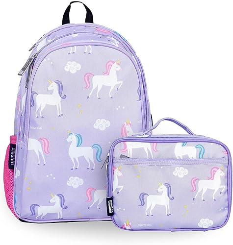 Wildkin Paquete de mochila para niños de 15 pulgadas con bolsa de almuerzo (unicornio)