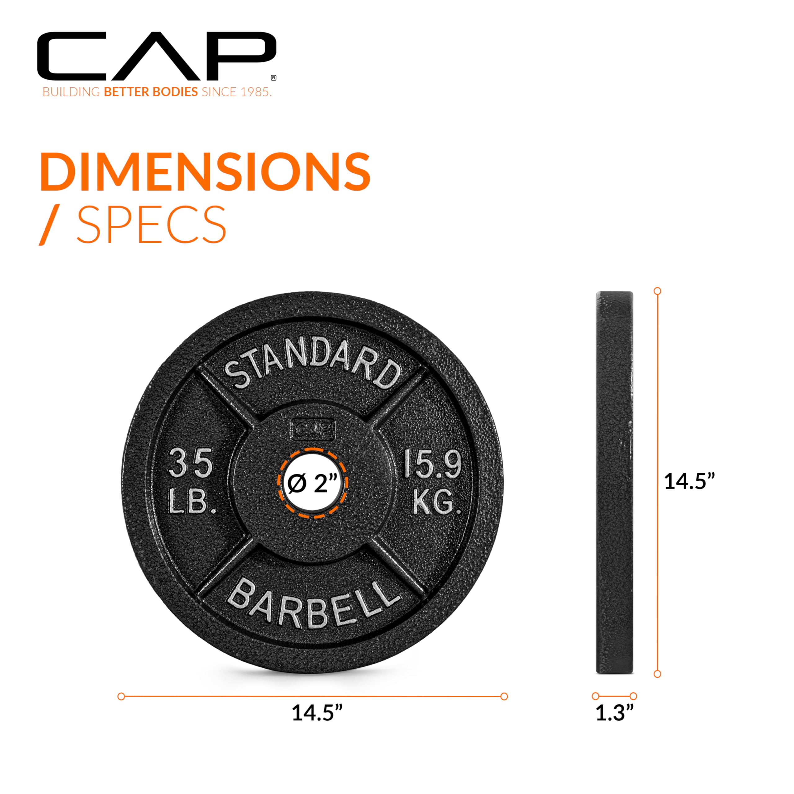 Cap Barbell - Juego de 2 platos olímpicos