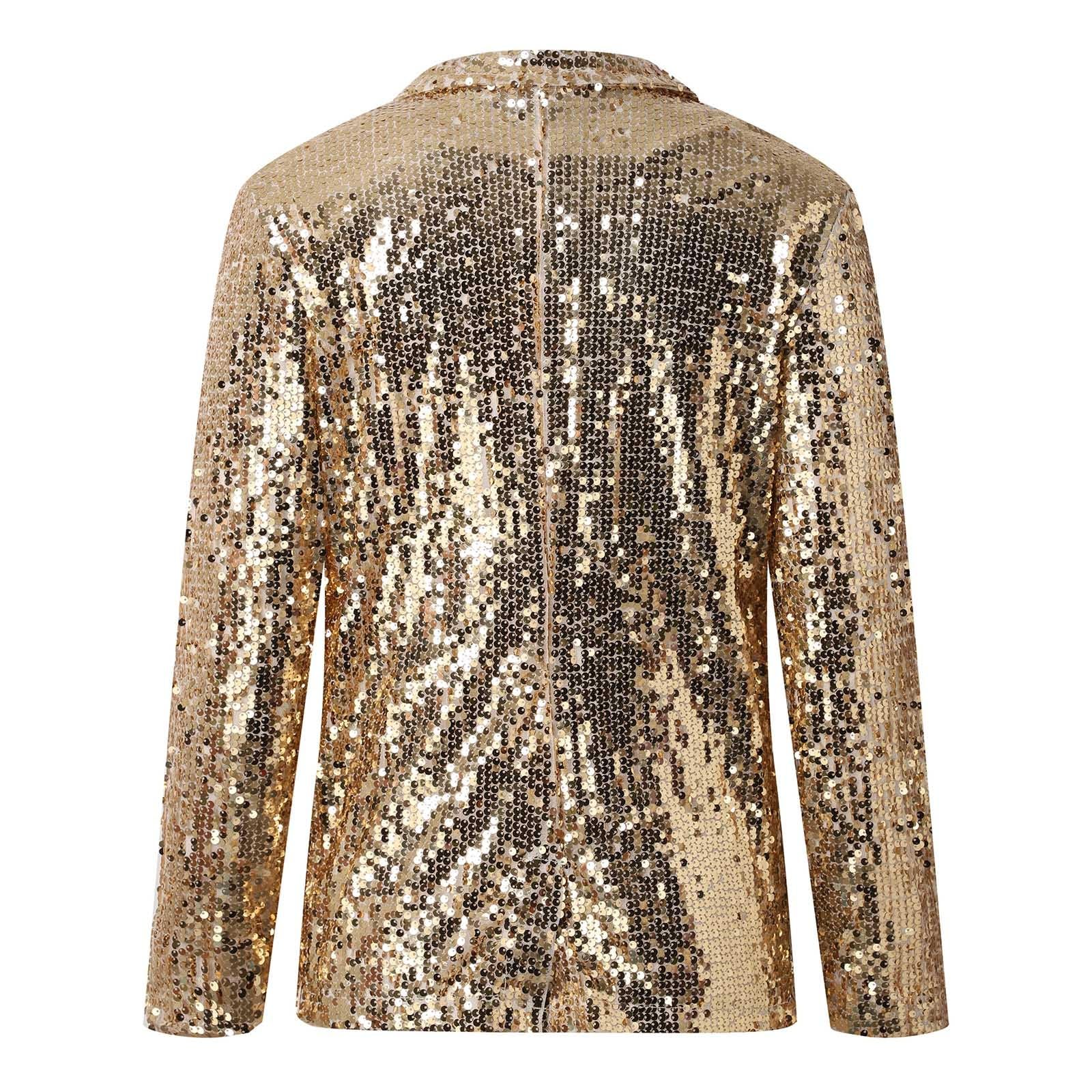 Generisch Giacca da donna con paillettes, aperta sul davanti, casual, a maniche lunghe, con tasca, elegante, per lavoratori professionali