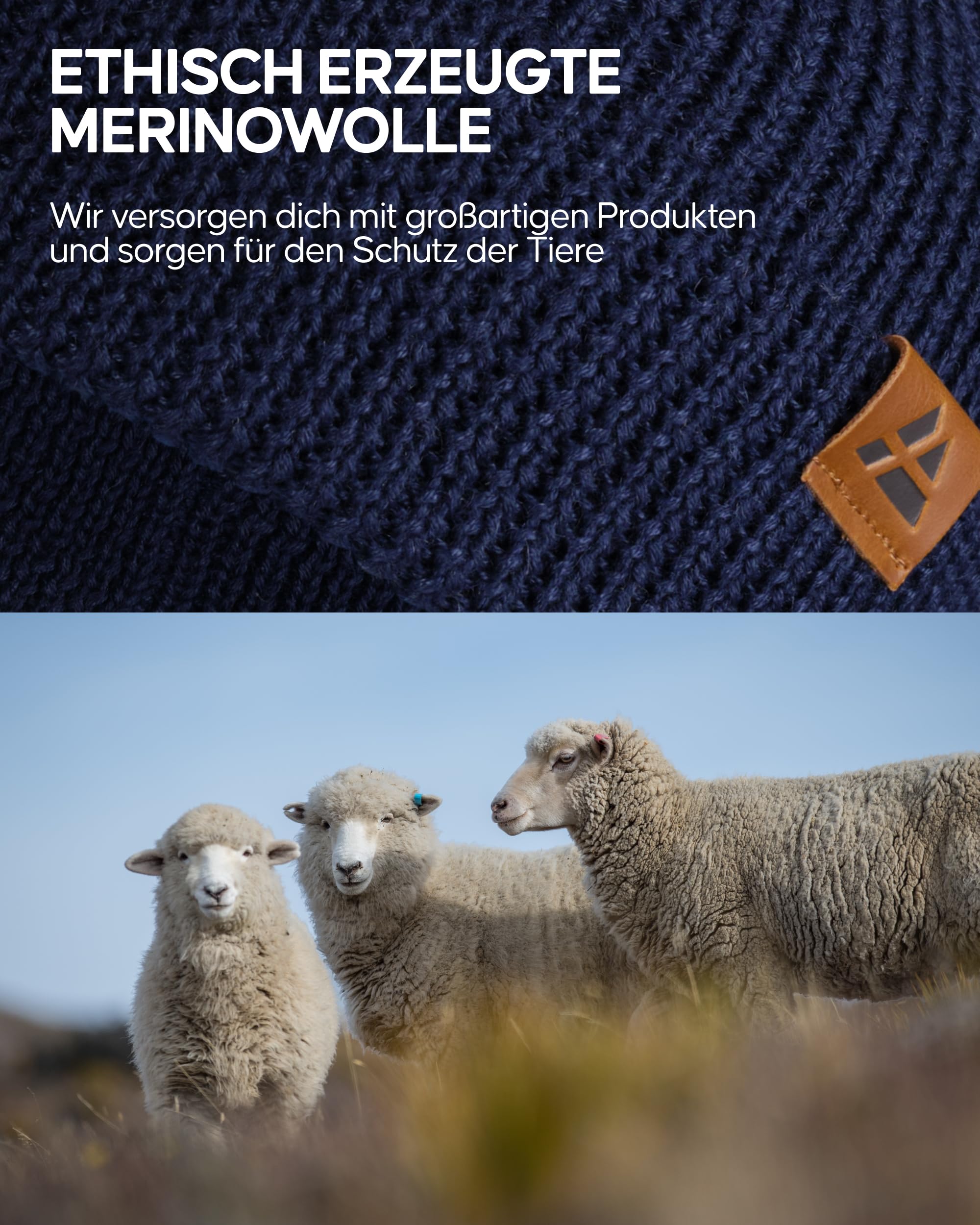 DANISH ENDURANCE Merino Kindermütze mit Fleece, Wintermütze Jungen & Mädchen, Atmungsaktive Beanie