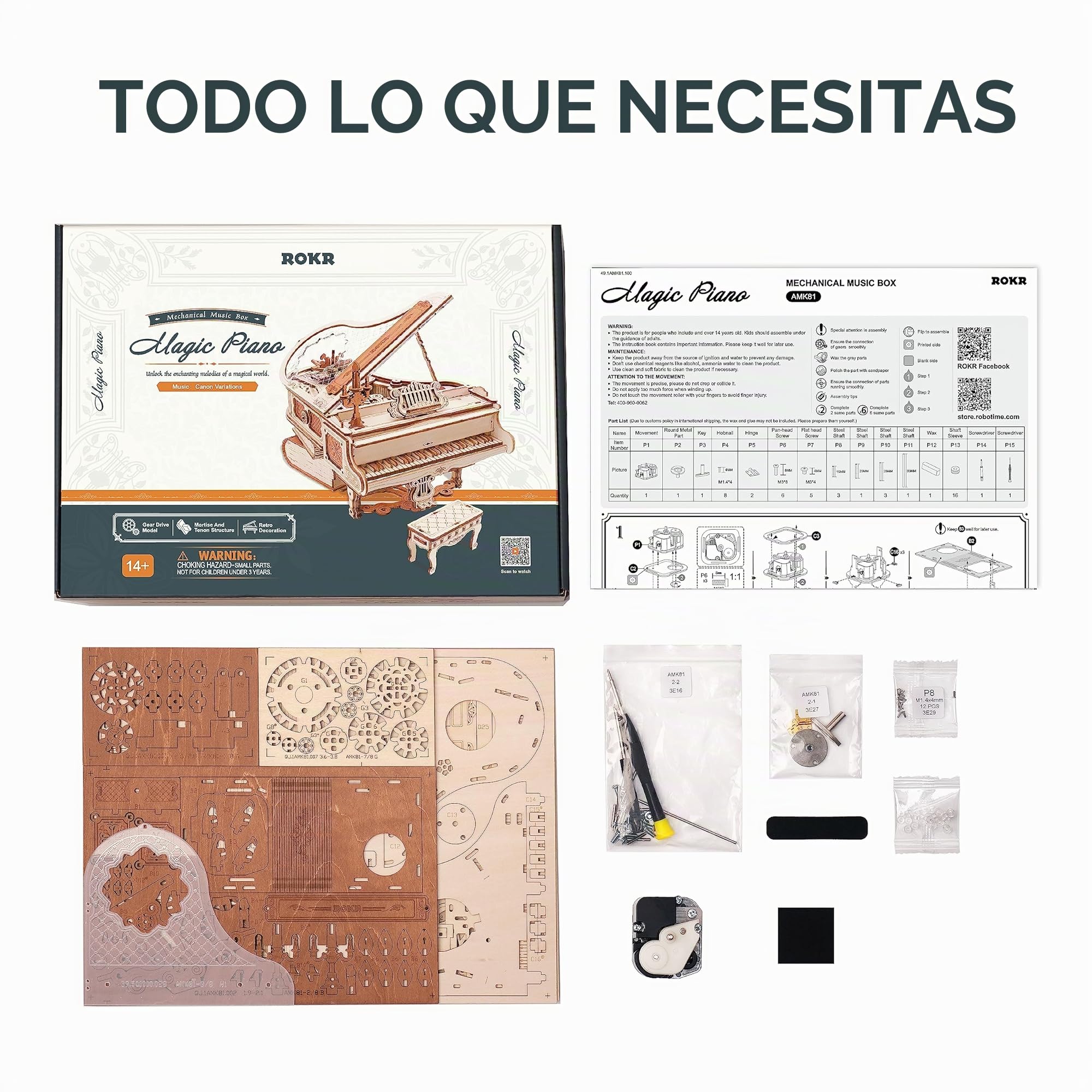 ROKR Piano Maquetas-Maquetas para Construir Adultos-Juego de Mesa Adulto Idea de Regalo para Hombre Mujer(AMK81)