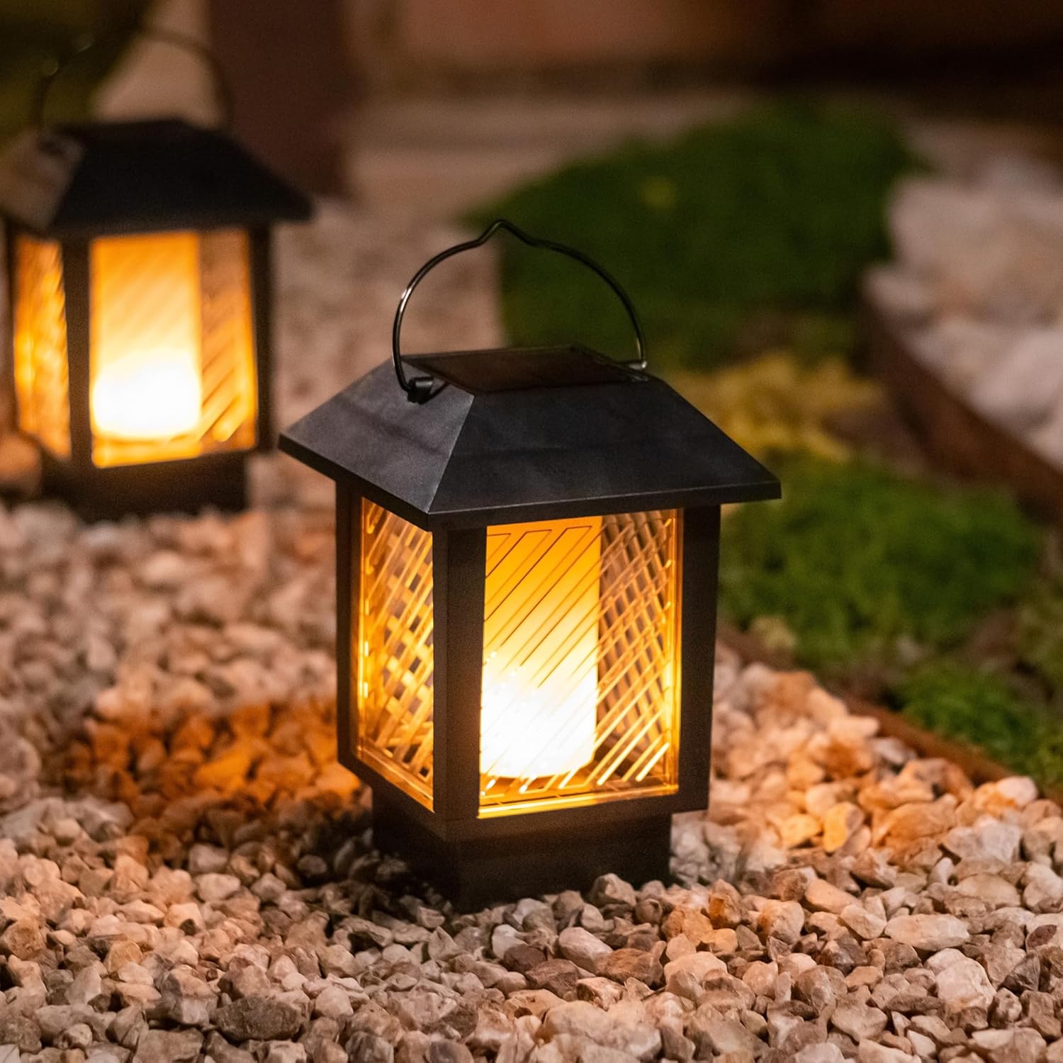 Solar Powered Hanging Lantern Outdoor Waterproof