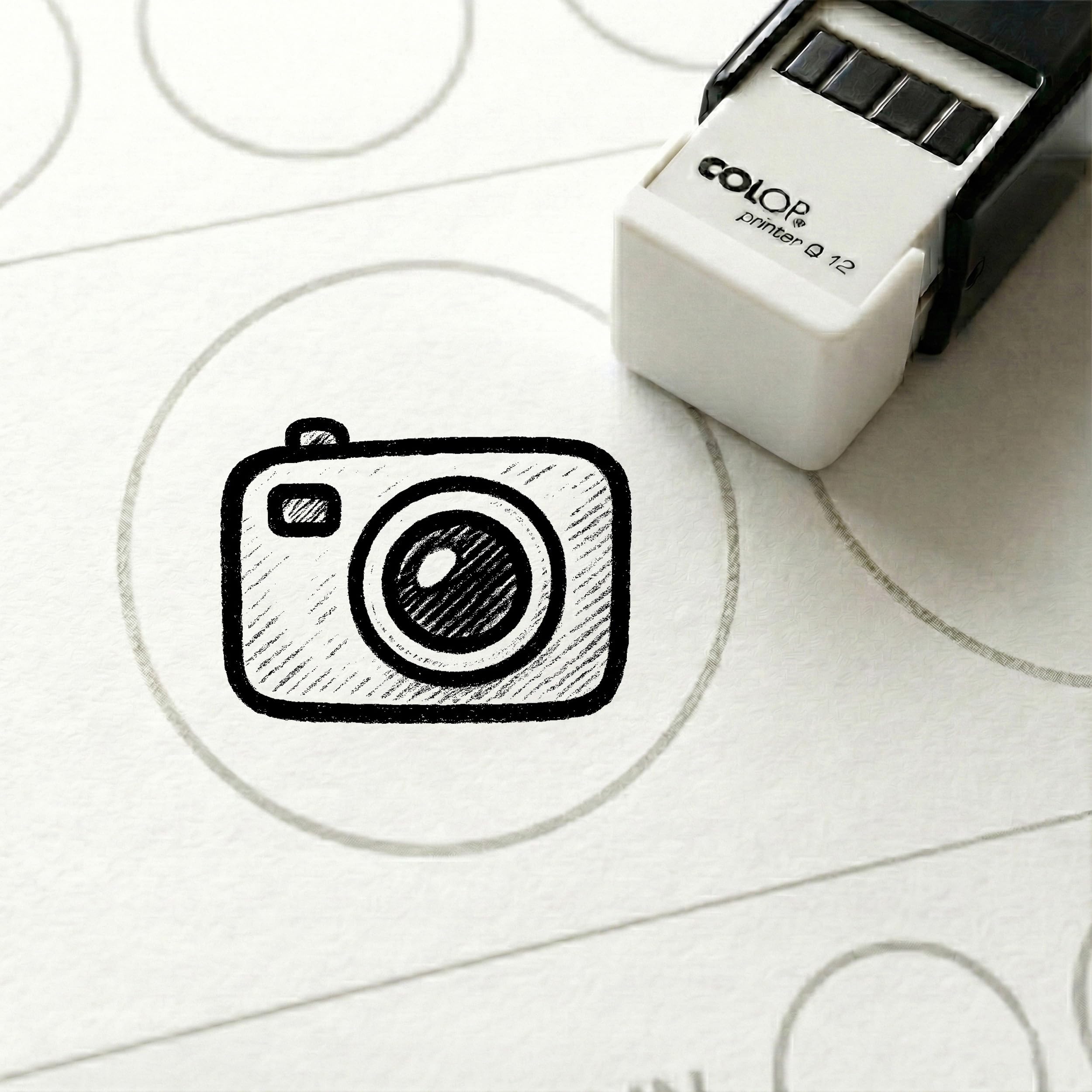 Dekolando Bonus Stamp Camera 10 x 10 mm - Bonus Card Stamp for Photo Studio Photographer Portrait Studio Media Service - Stamp Bonus Card Customer Card Stamp Card
