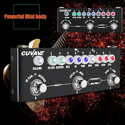 Miniatura 2 de Pedal de guitarra de múltiples efectos, pedal de efectos múltiples para guitarra de bebé, pedal de efecto de reverberación de coro de retardo