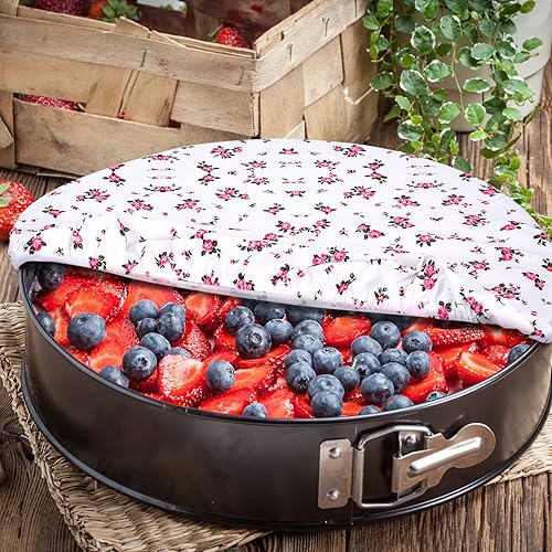 Miniatura 6 de Patelai 10 fundas reutilizables para tazones en 5 tamaños, tela elástica, fundas elásticas para tazones de almacenamiento de alimentos, tapas de