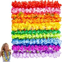 24 Pcs Hawaiian Party Decorations, Hawaiian Flower Garlands, Beach Party Decorations Hawaiian Flower Necklace for Kids Beach Jungle Lays Summer Party Decoration