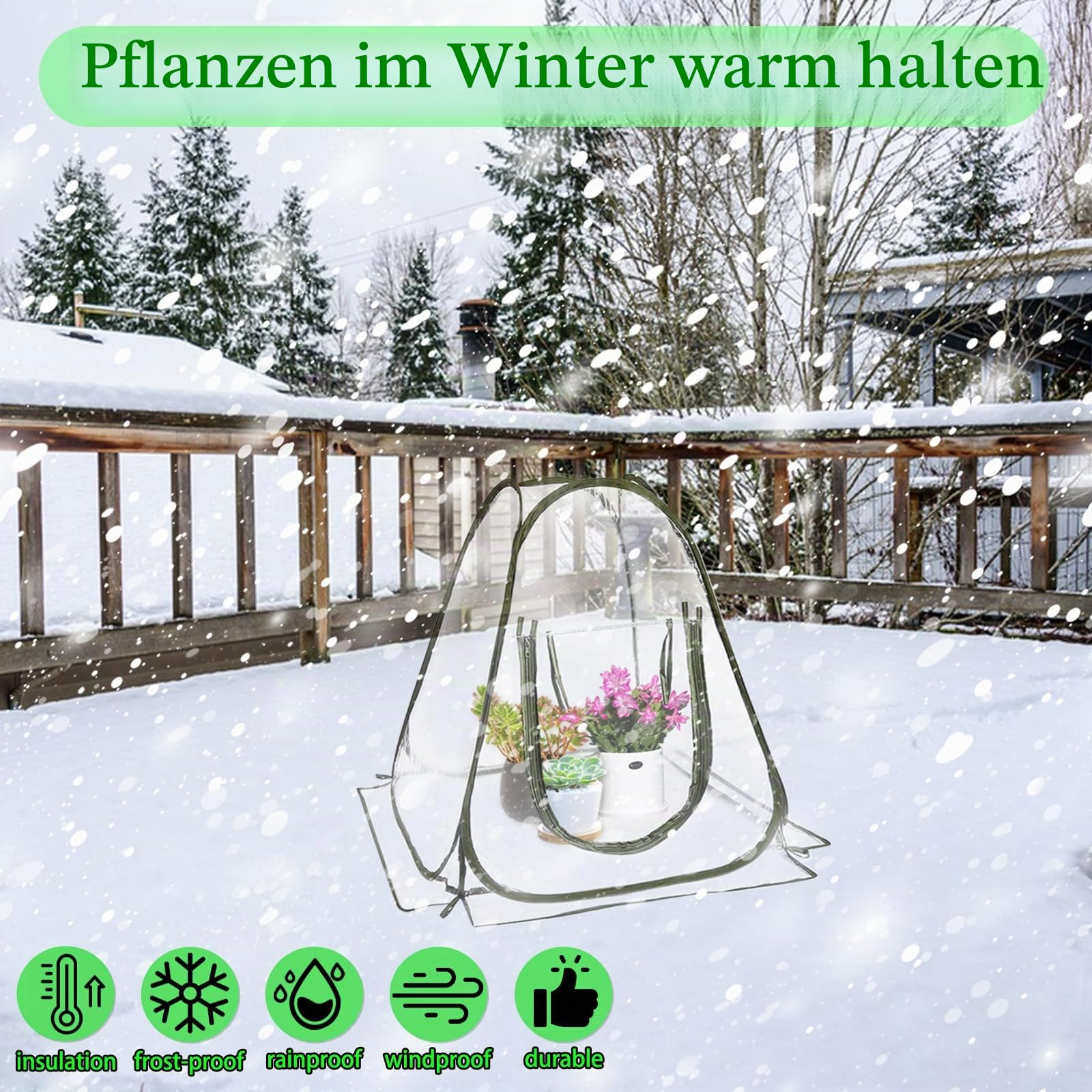 gewächshaus zelt winter LINSOCLE Klein, Überwinterungszelt für Pflanzen, Winterschutz für Pflanzen Zelt, Transparentes PVC Pop Up Mini Gewächshaus Pflanzenschutz Frostschutz (70x70x80cm) Garten Farbe:COOL GREY/RED MATTE Nordic Tipis - Niet Category:Trekkingrad_Shimano Tourney TX800TS6