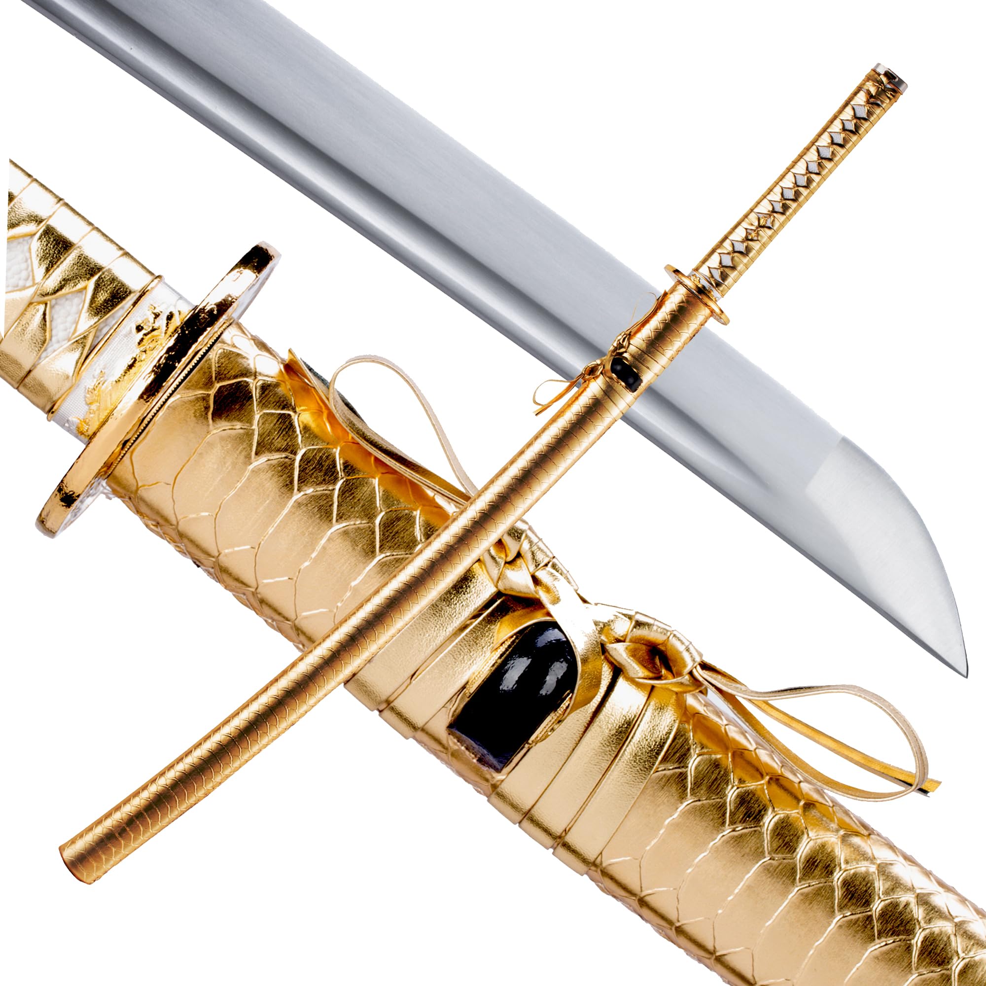 Katana Sword Real Rayskin Hardwood Saya Handmade Japanese Samurai Sword Can Chop Bamboo
