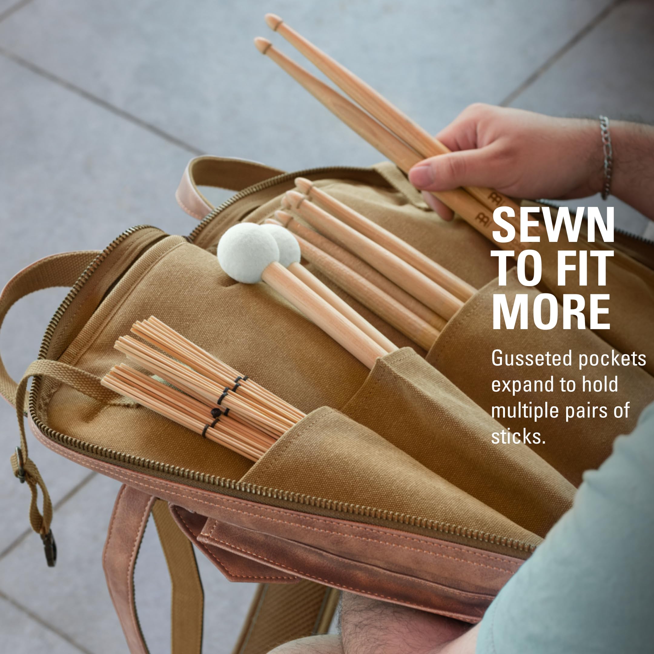 Amazon.com: Meinl Cymbals Drumstick Bag — Vintage Hyde — for