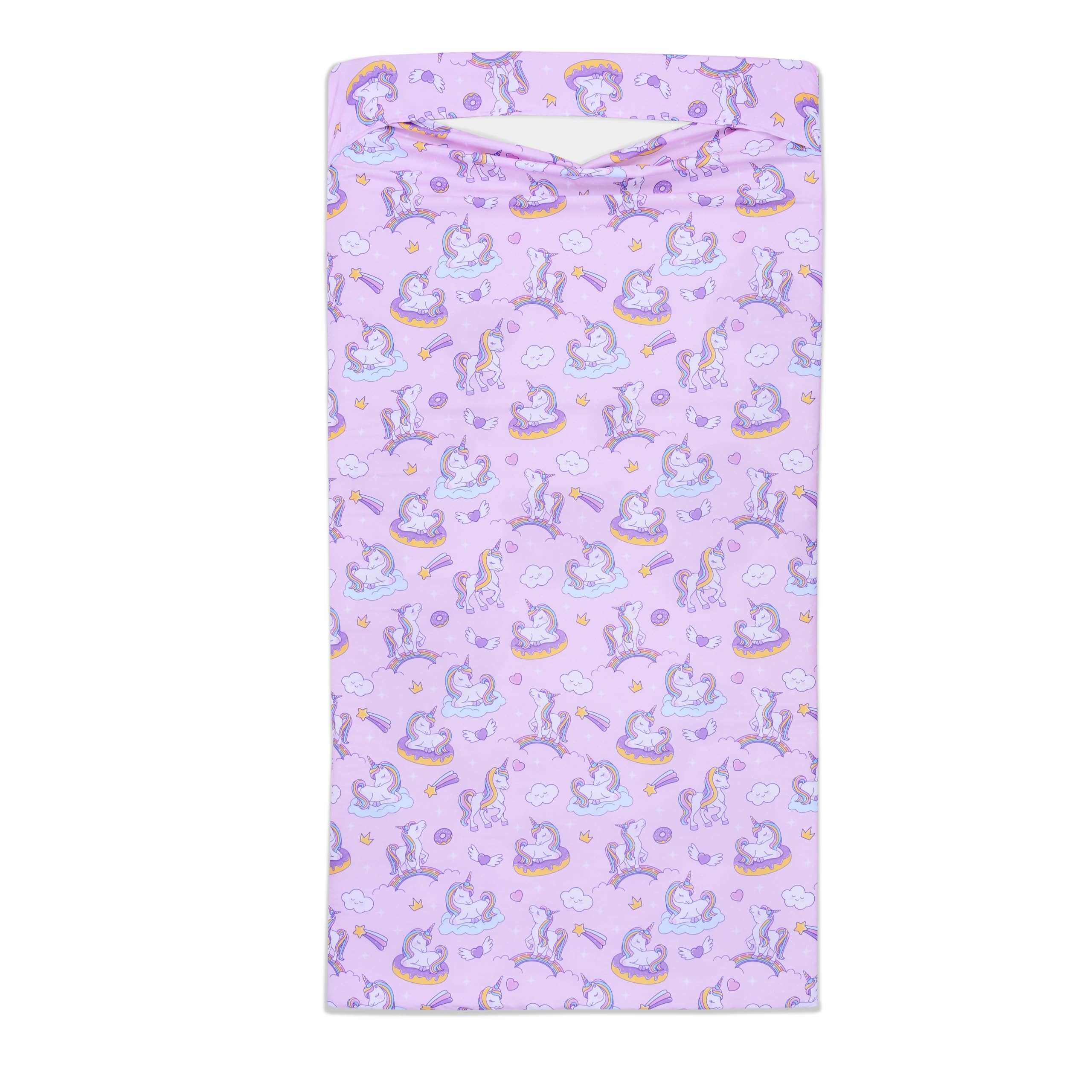 Kids Nap Mat Cover for Girls, 50" x 26.5" Sewn-in Flap Design Rest Mat Cover, Perfect for Preschool and Daycare, Soft Breathable Sleep Mat Washable (Cover ONLY)