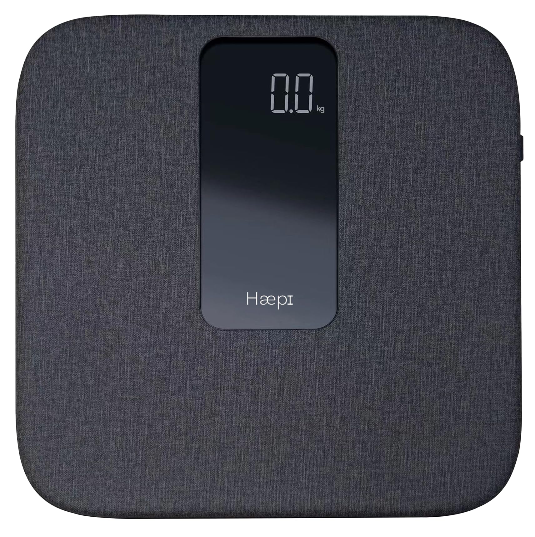 Haepi- Pèse Personnes Electronique En Lin Ultra-Doux Avec Grand Plateau, Grand Ecran- Surface En Lin Très Douce- Design Et Précis- Capacité Maximale De 180kg- Piles Incluses- Garantie 15 Ans