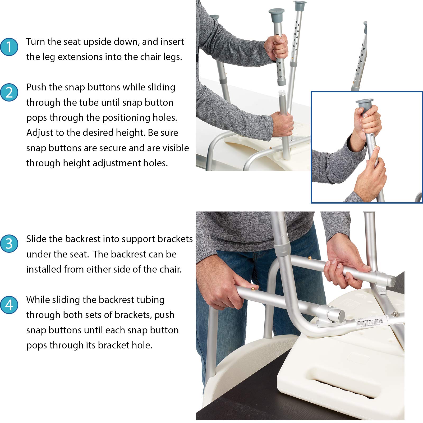 Buy Homecraft Shower Chair with Back, Shower Seat with Removable Back