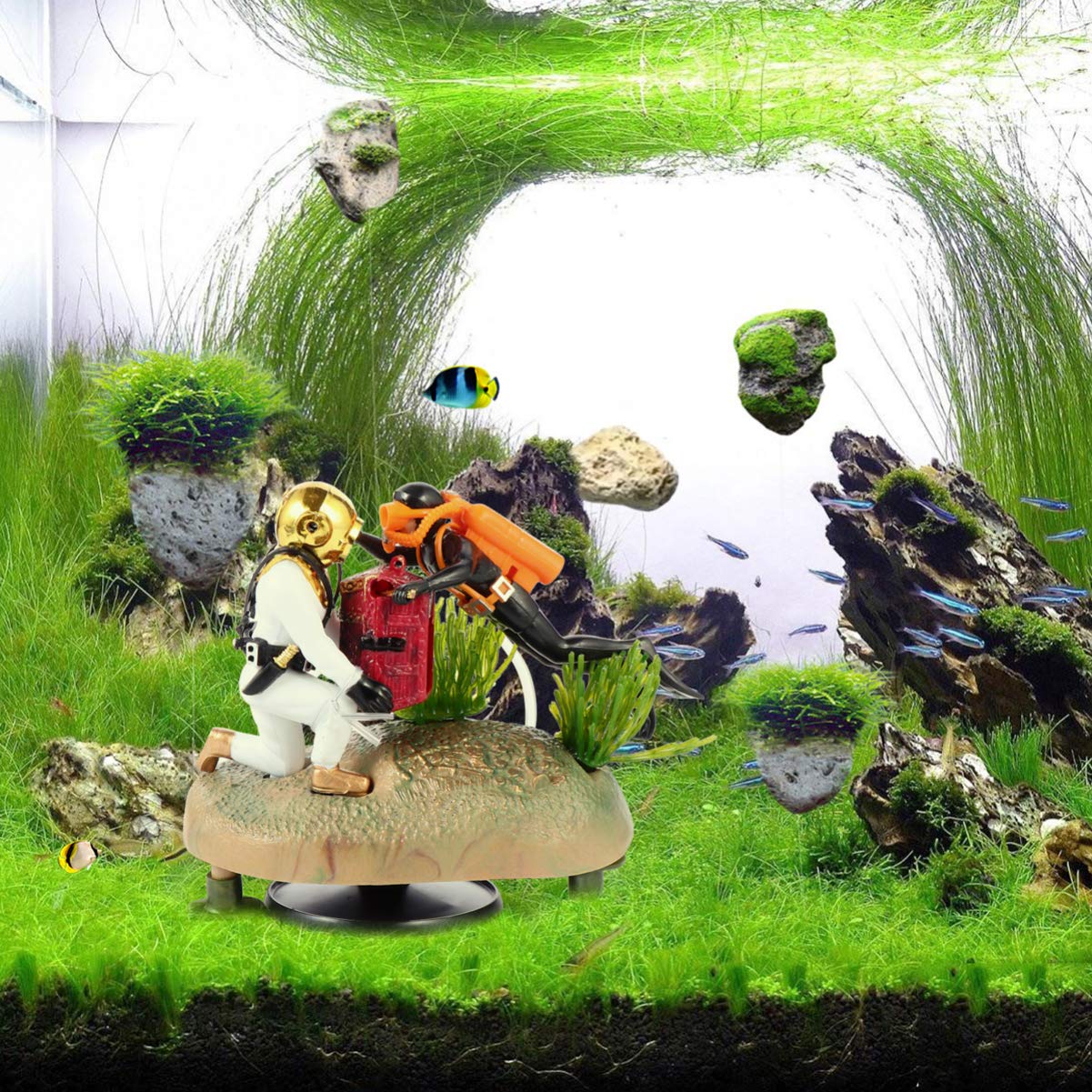 Treasure Chest Aquarium Ornament - Resin Fish Tank Decor With Hiding Spot For Fish