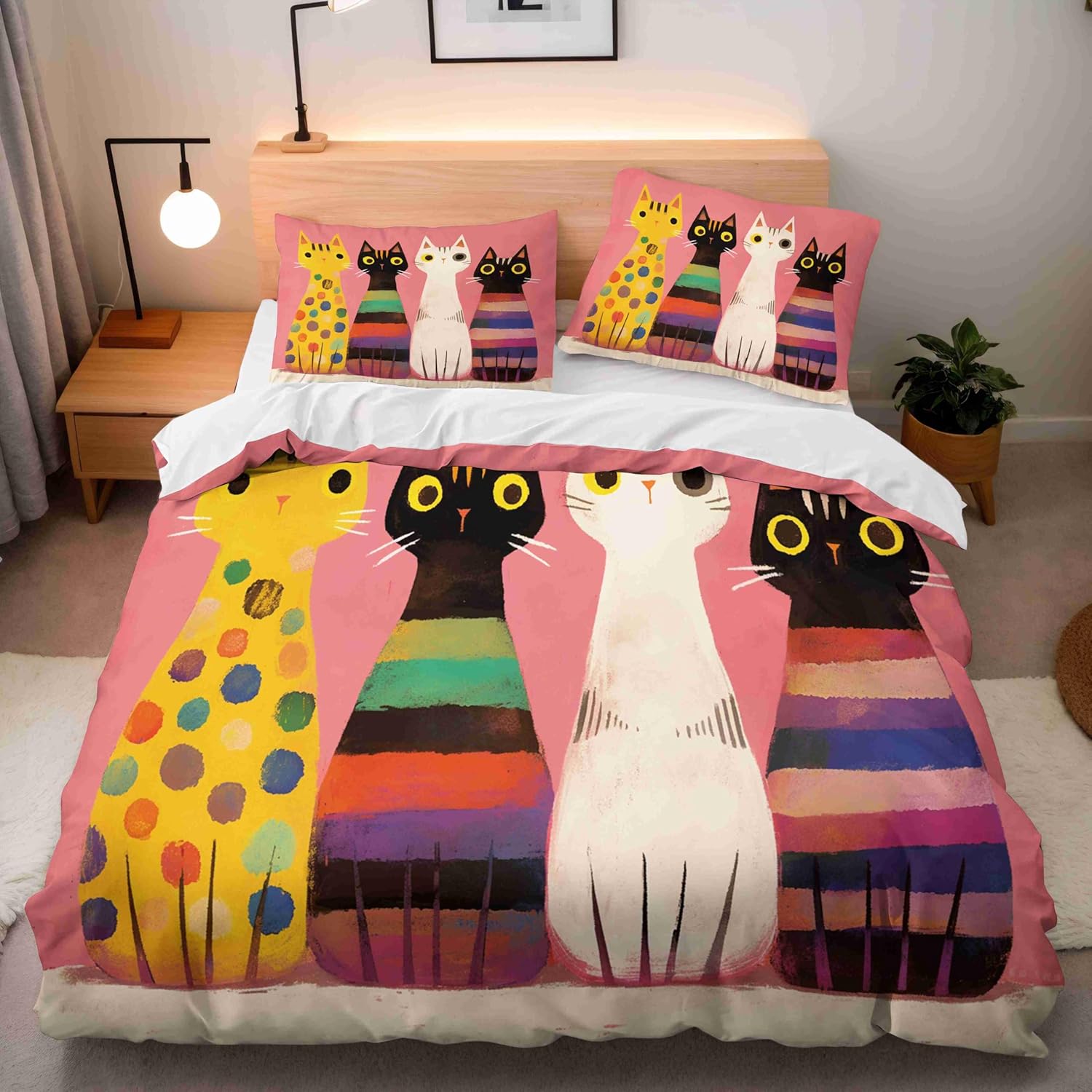 duvet cover sets double 135x200 Cat - white super king duvet cover set Plain dyed finish with minimal style, suitable for adult bedrooms, dorms, or Airbnb spaces 3 8110uXV8z3L. AC SL1500