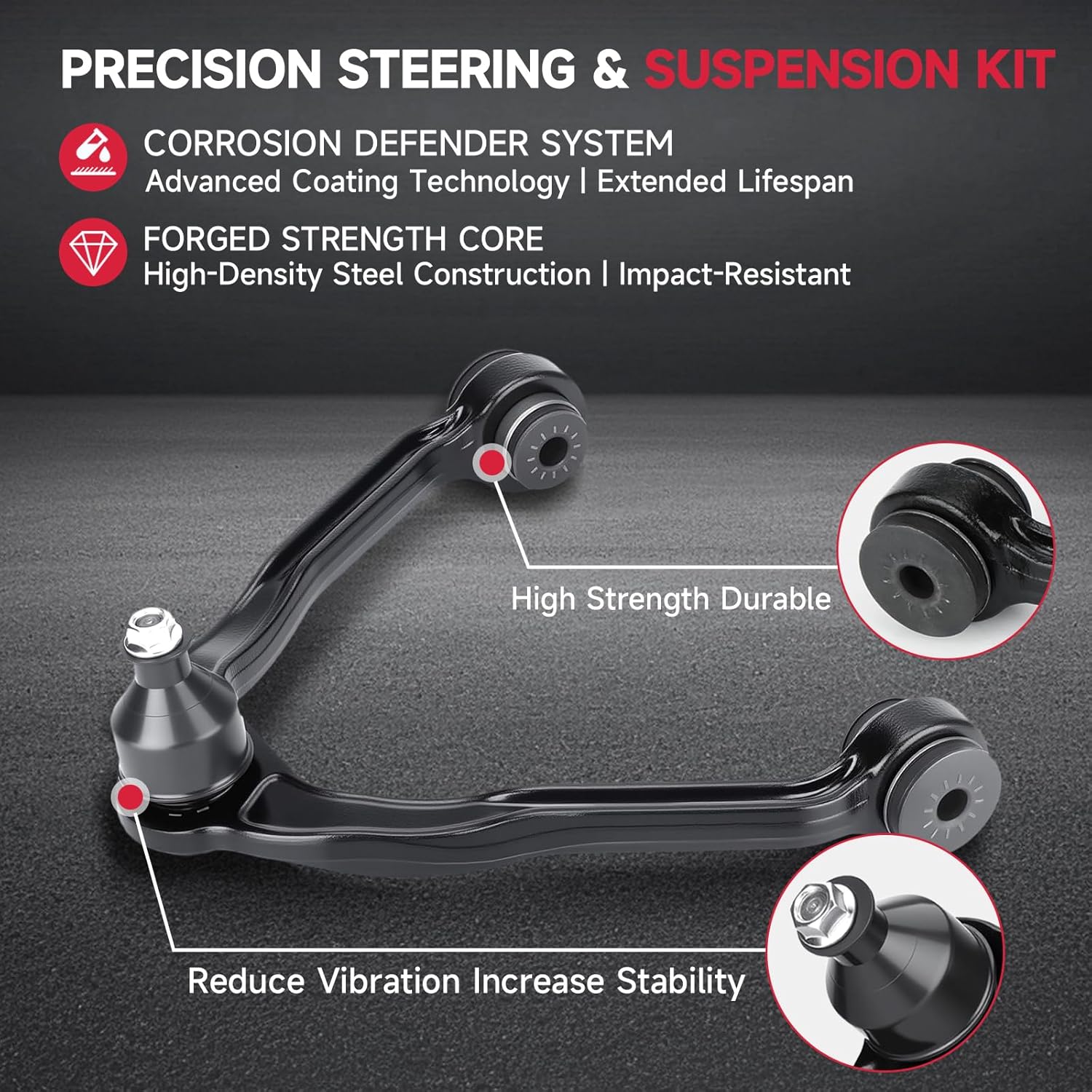 VibeUp Front Upper Control Arm w/Ball Joint for Ford Expedition 2007-2014, for Ford F-150 2009-2014, for Lincoln Navigator 2007-2014, Sway Bar + Tie Rods, 12pcs Suspension Kits w/PU Bushings