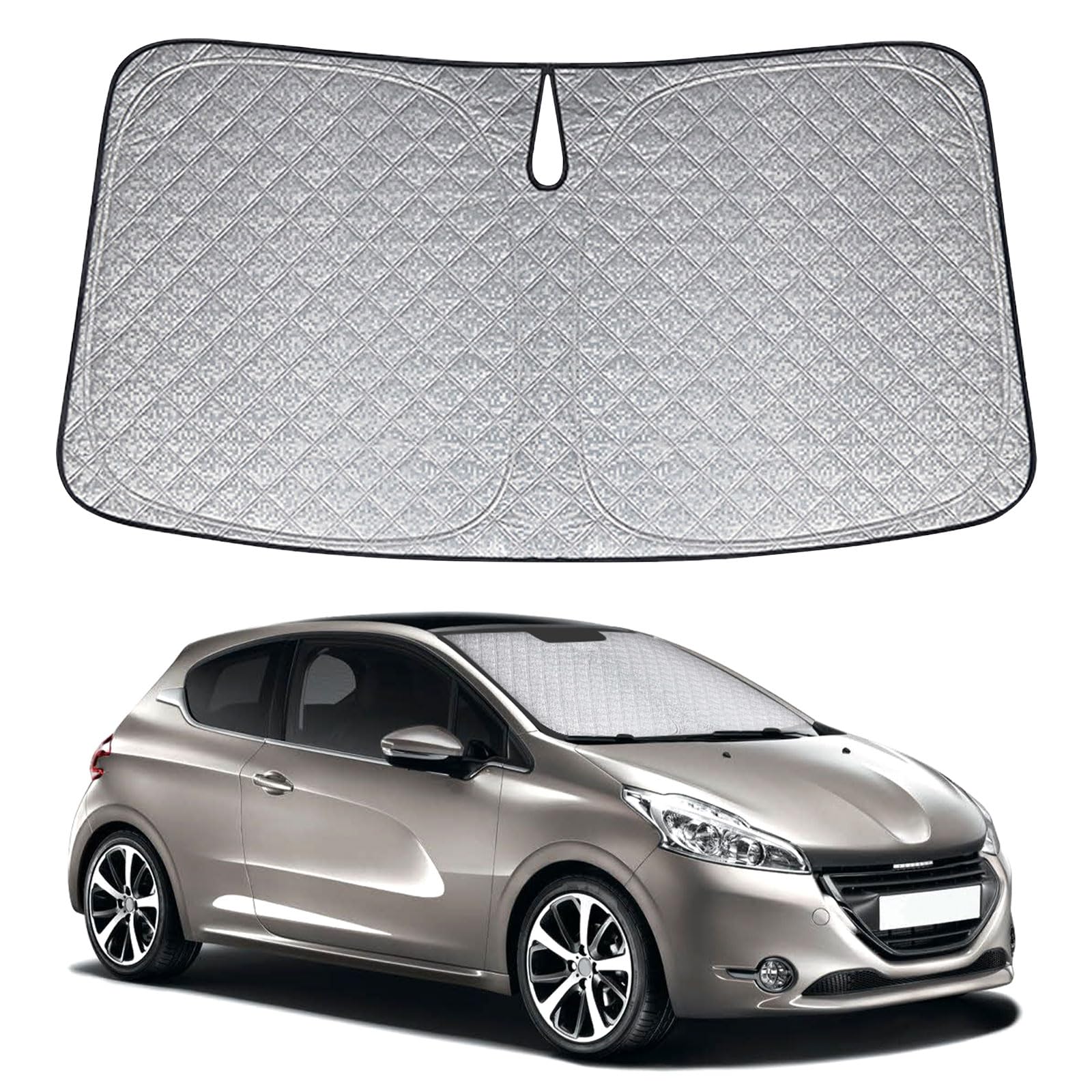 Parasole Auto Per Peugeot 208 2012-2024 - Parasole Parabrezza Interno Argento - Foto 3