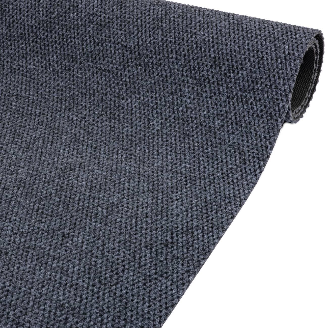 ANRO Schmutzfangmatte Meterware Teppichläufer Schmutzfangläufer Teppichboden BOB Bodenbelag robust rutschfest Auslegware für Eingang Flur Büro Keller 350 x 120 cm Grau