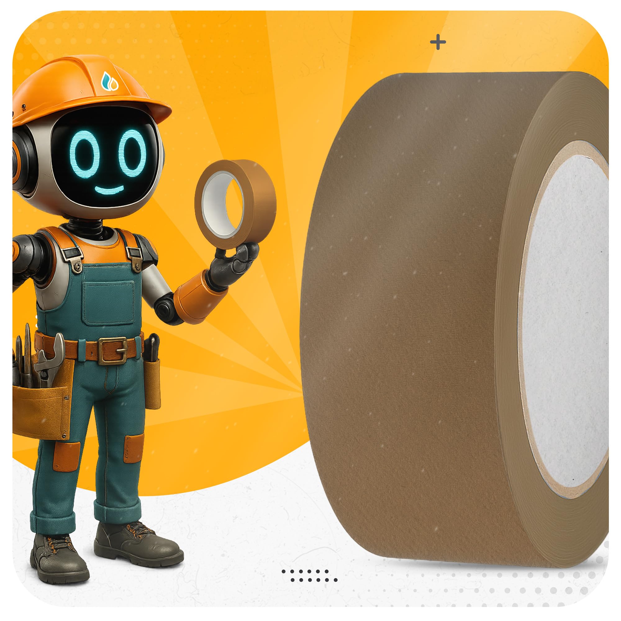 Instalguru 25x Nastro Adesivo Carta Kraft 48 mm x 40 m Marrone Ecologico Riciclabile Con Colla In Gomma Naturale Per Imballaggi Scatole Spedizioni Ufficio Magazzino