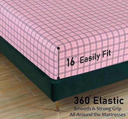 Miniatura 4 de RUVANTI Juego de sábanas de franela tamaño King, 100% algodón cepillado, bolsillos profundos de 16 pulgadas (se adapta a hasta 18 pulgadas),