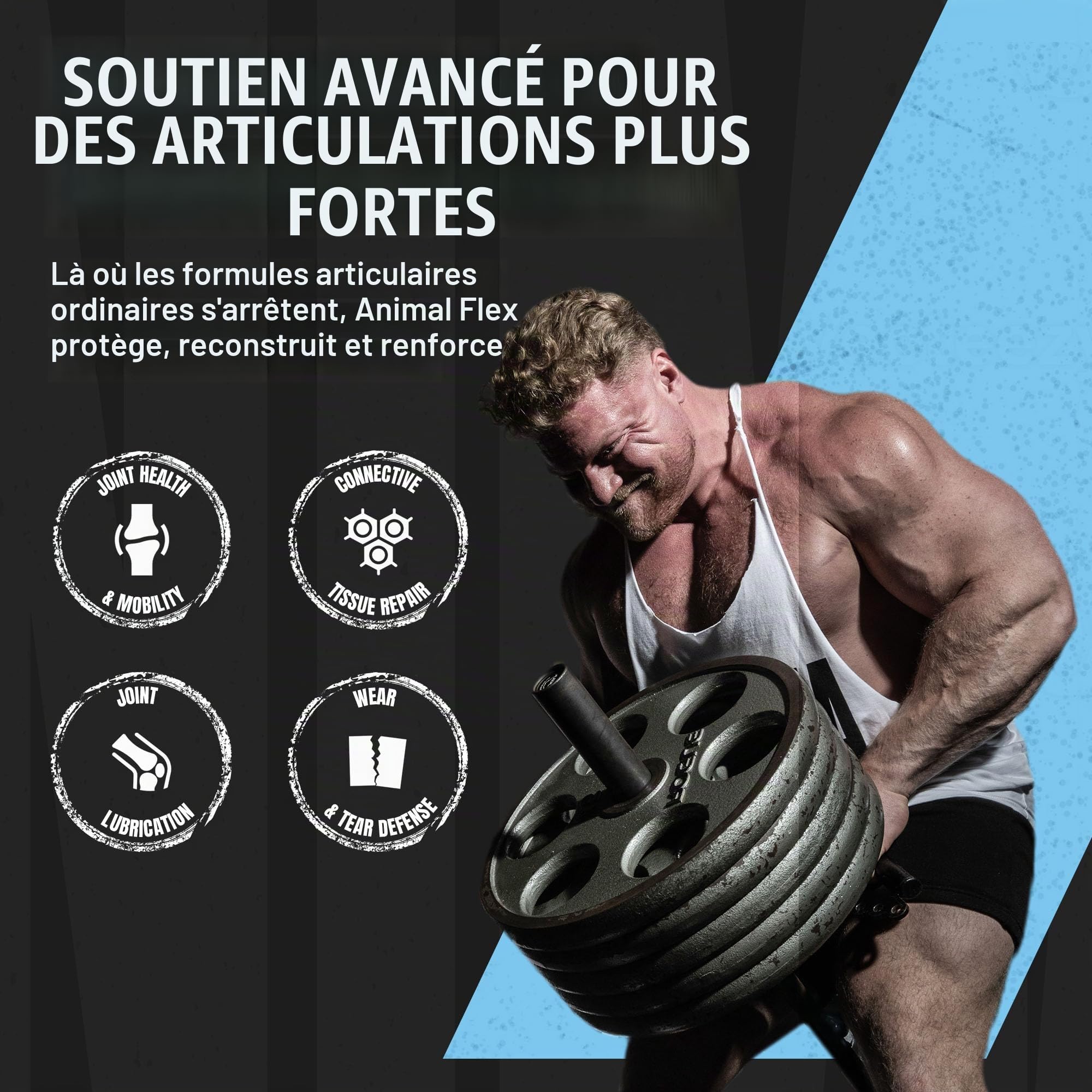 ANIMAL Flex Comprehensive Joint Care Orange - 4 complexes uniques pour les articulations, les os et le cartilage - avec vitamines A et E, glucosamine, huile de lin et acide hyaluronique - 348 g