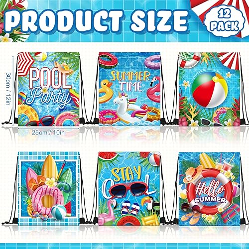 Miniatura 2 de Kacctyen Bolsas de cordón para piscina, playa, mochila con cordón de verano, bolsa de cumpleaños, decoración de fiesta de piscina,