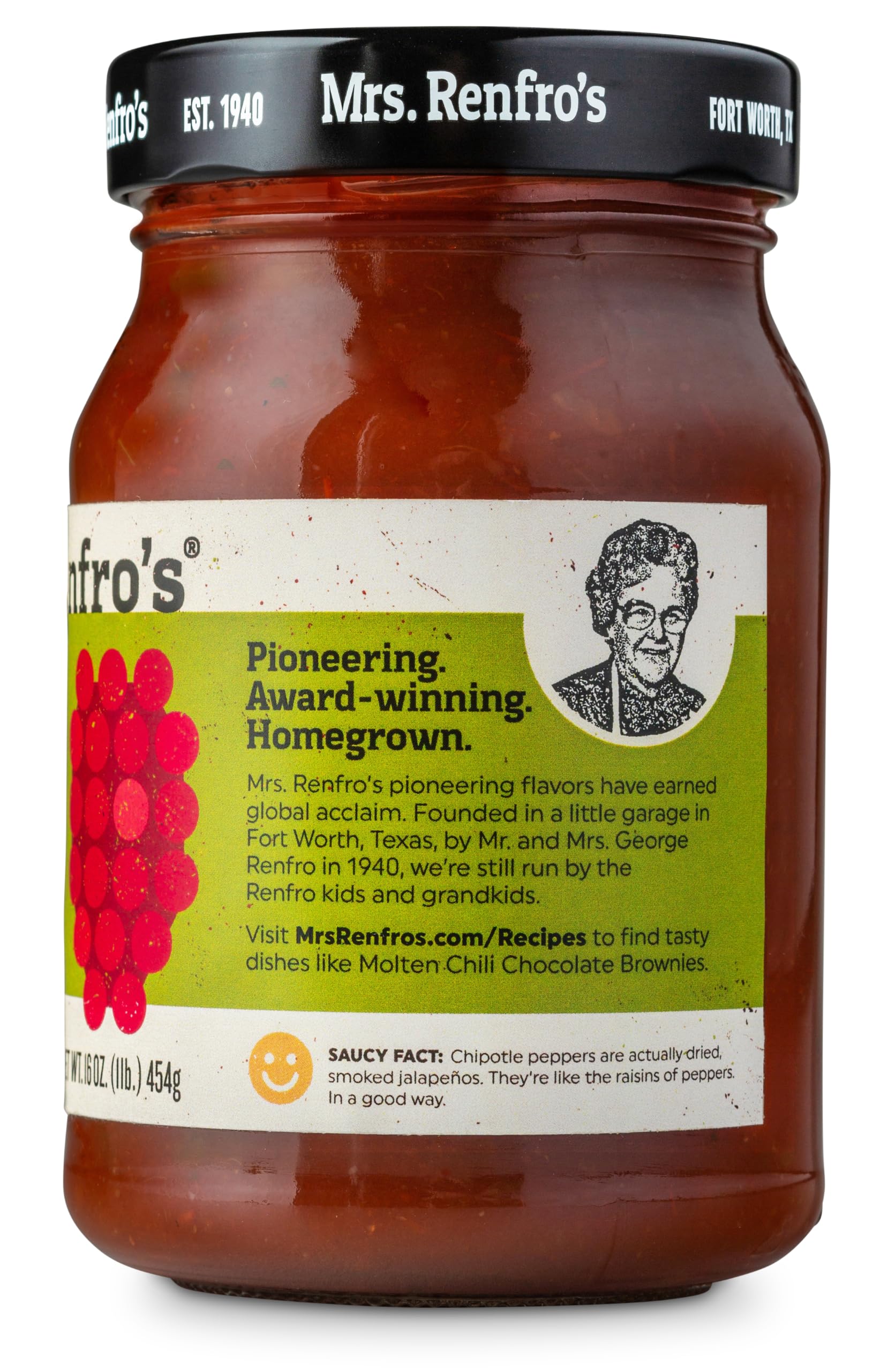 Mrs. Renfro's Salsa Chipotle, Raspberry, 6x16oz