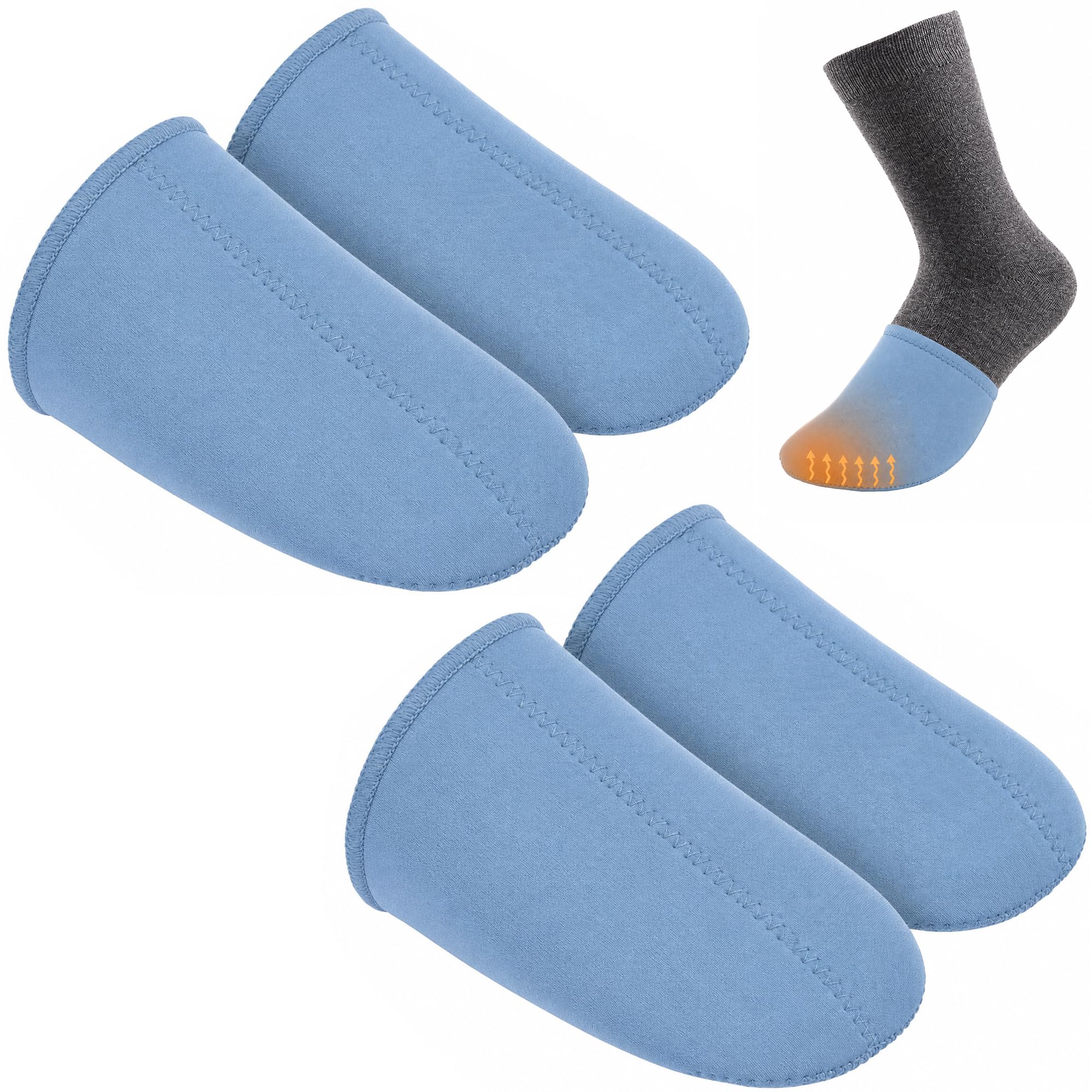 2 Pairs 3mm Neoprene Toe Warmers, M Size Blue Toe Covers Toe Warmer Booties