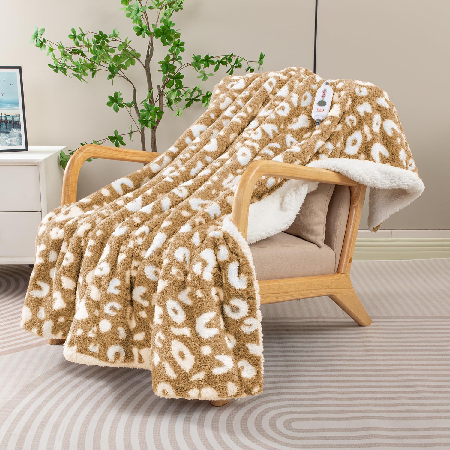 Amazon.com: TiMiCalda Heated Blanket Full Size - Leopard Cozy Soft