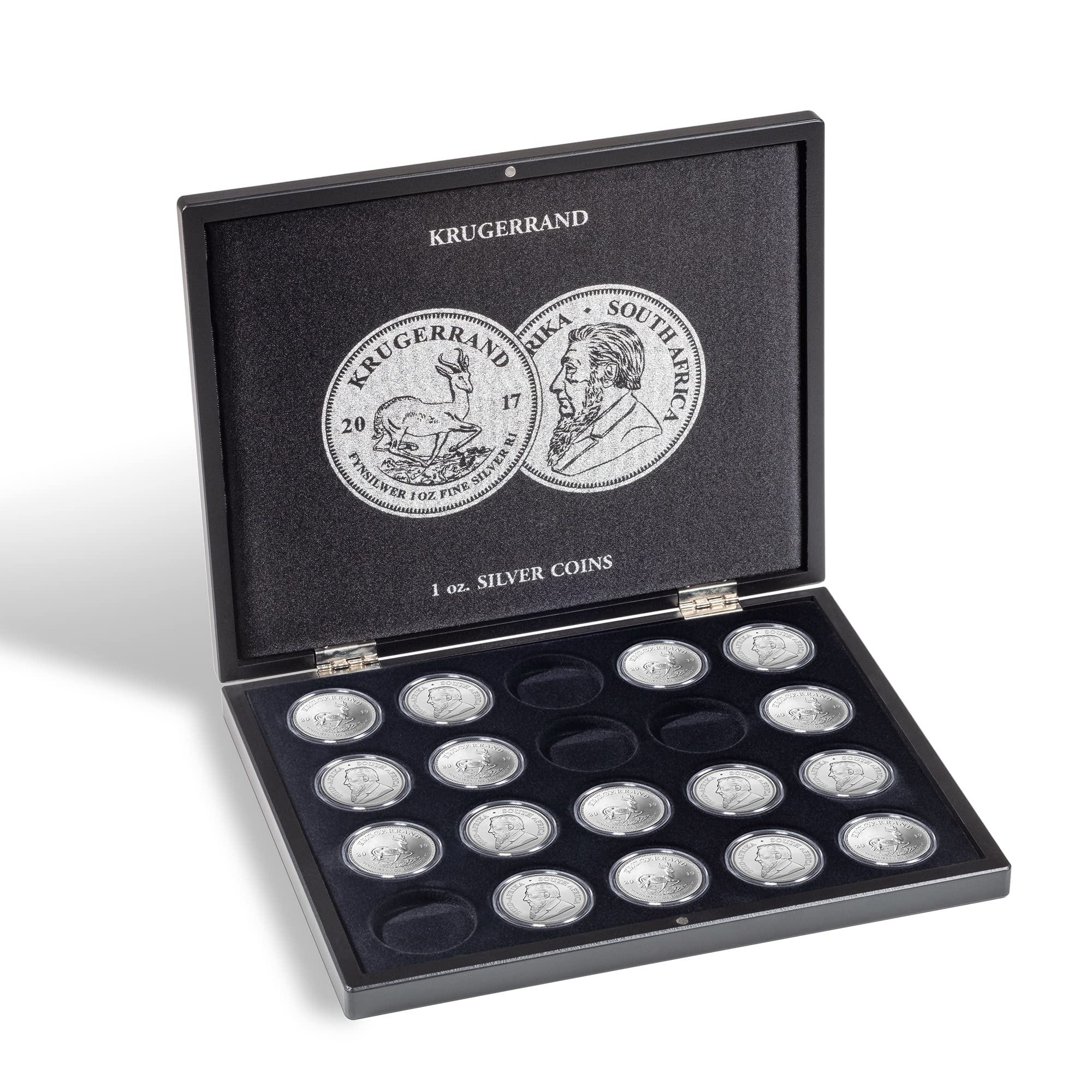 Leuchtturm 361478 Volterra coin case for 20 silver coins South African Krugerrand in capsules - for 1 oz/ounces