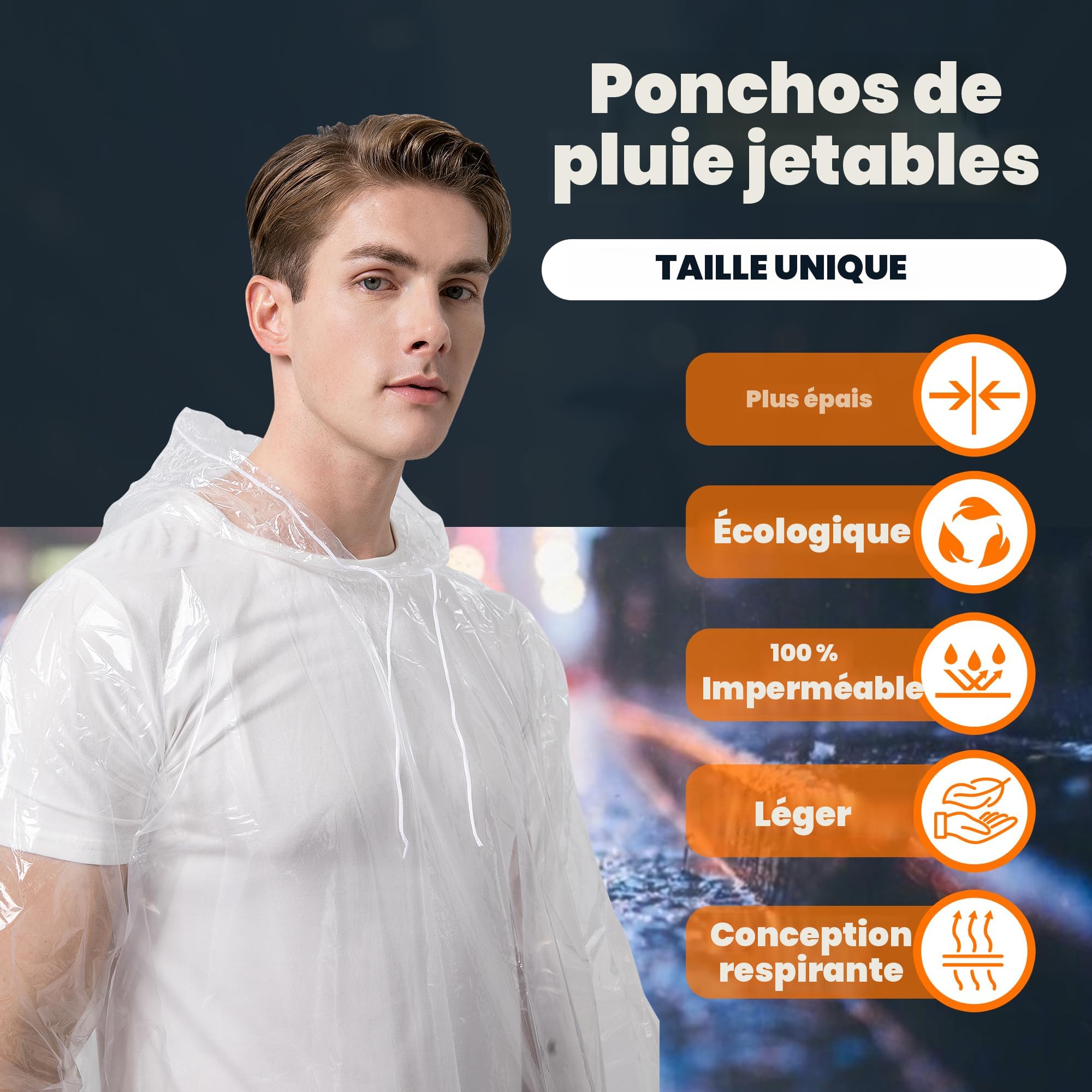4 Pièces  Poncho De Survie D'urgence, Couverture Thermique En Film Portable, Capuche Double Face Isolation Thermique Et Impermeable A Pluie 94131531