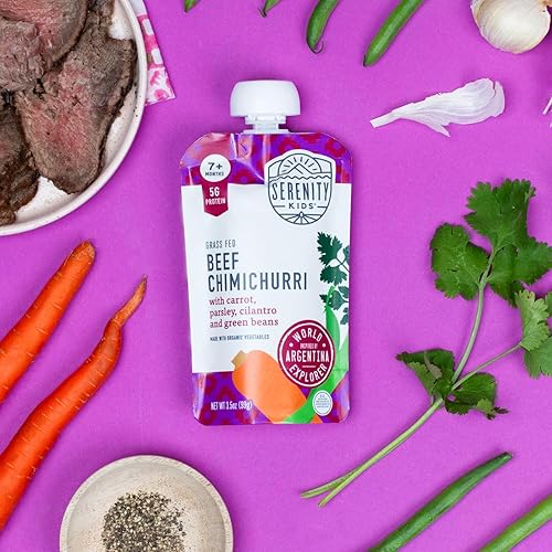Vista 62 de Serenity Kids Bolsas de alimentos para bebés de más de 6 meses hechas con carnes de origen ético y verduras orgánicas, bolsa sin BPA de 3.5 onzas