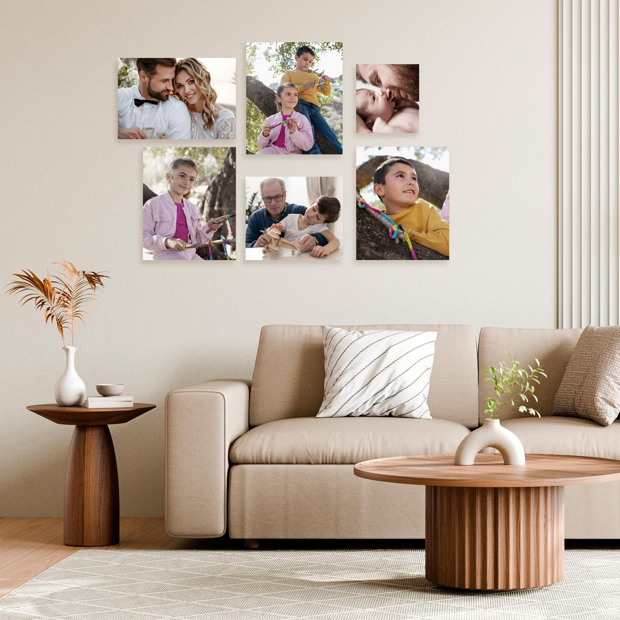 lafabricadelcuadro® Cuadro Personalizado con Foto en Madera – Foto Impresa en Madera Natural- 14 Tamaños Disponibles (50X50 cm)
