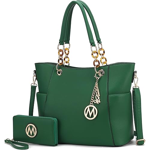 MKF Collection Tote Bag for Women, Handbag Set with Wallet-Top-Handle Bag Vegan Leather Purse by Mia K
