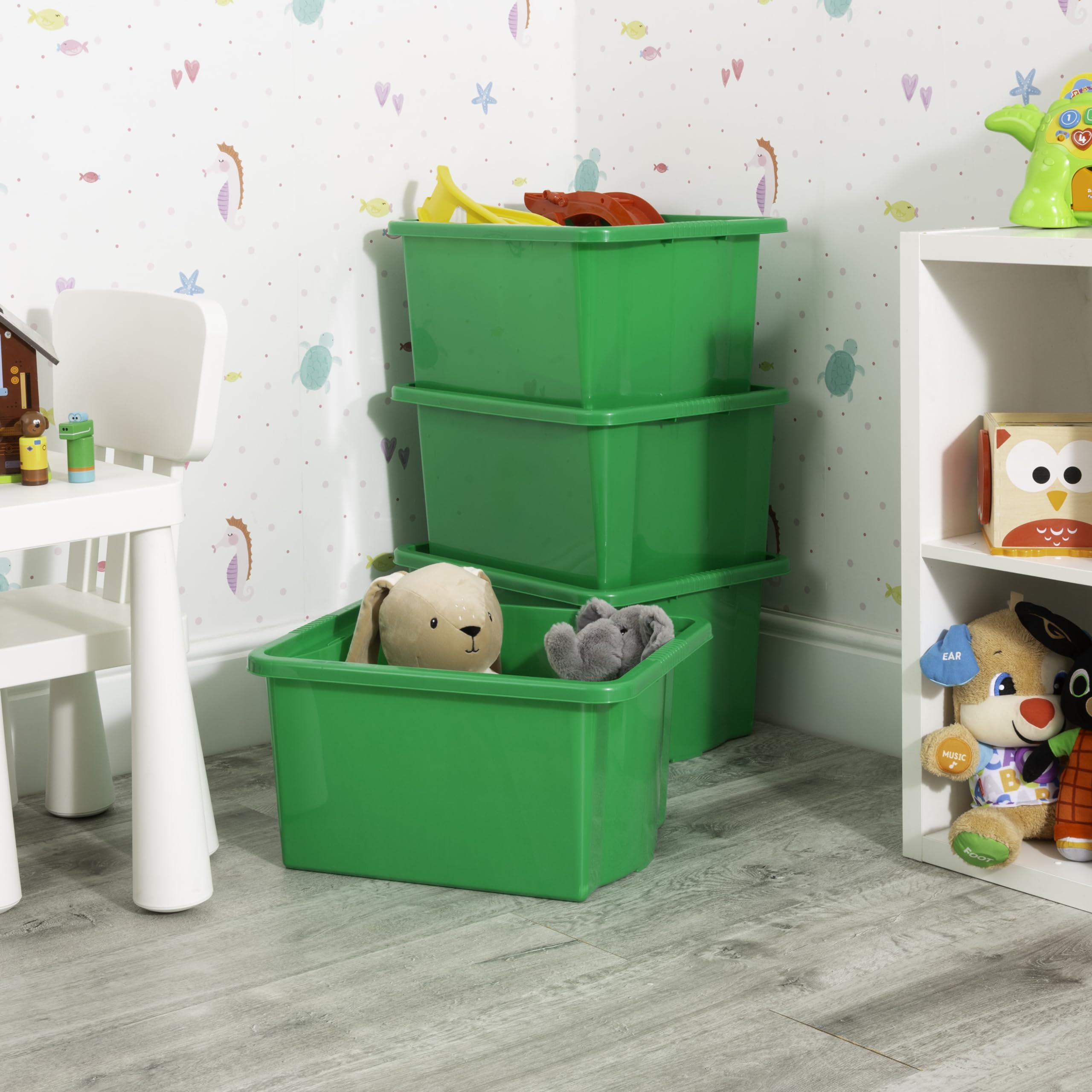 Wham 35L Stackable Storage Box - Green - Polypropylene