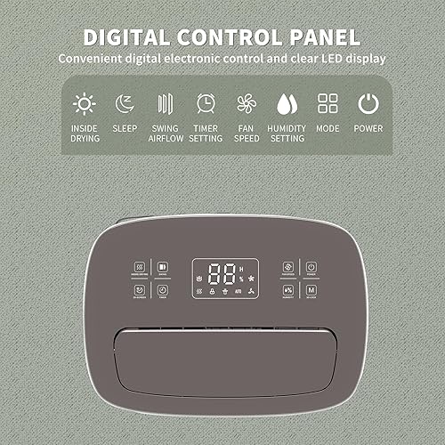 Miniatura 3 de Shinco Deshumidificador de 86 pintas para el hogar y sótanos, deshumidificadores de 5000 pies cuadrados con manguera de drenaje, drenaje automático