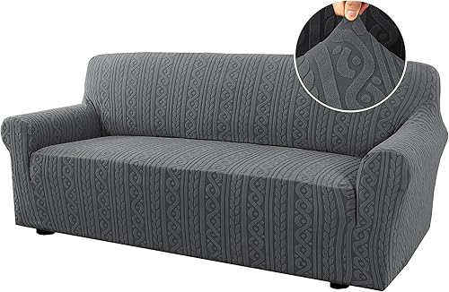 H.VERSAILTEX Funda Elástica para Sofá de 1 Pieza Fundas Suaves para Sofá Protector de Muebles con Parte Inferior Elástica Fundas Antideslizantes