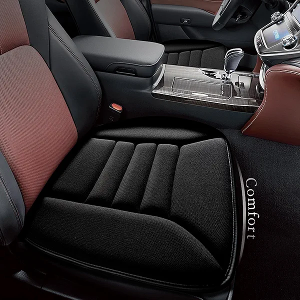 kingphenix Car Seat Cushion with 1.2inch Comfort Memory Foam, Seat Cushion for Car and Office Chair (Black)