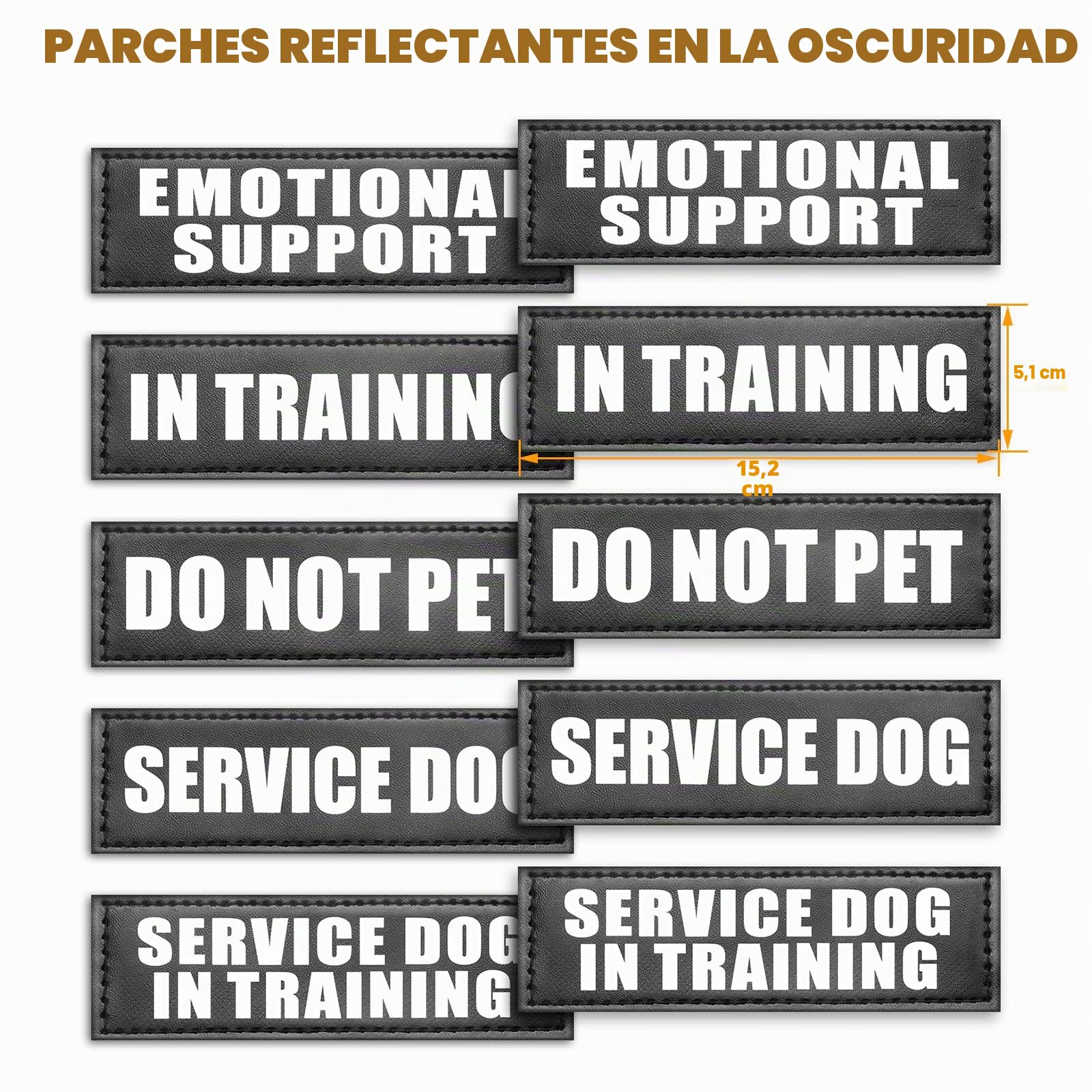 WINSEE Arnés para Perros de Servicio, Chaleco táctico MOLLE con 10 Parches para Mascotas, antitirones, Resistente, para adiestramiento y Paseos, Perros Grandes