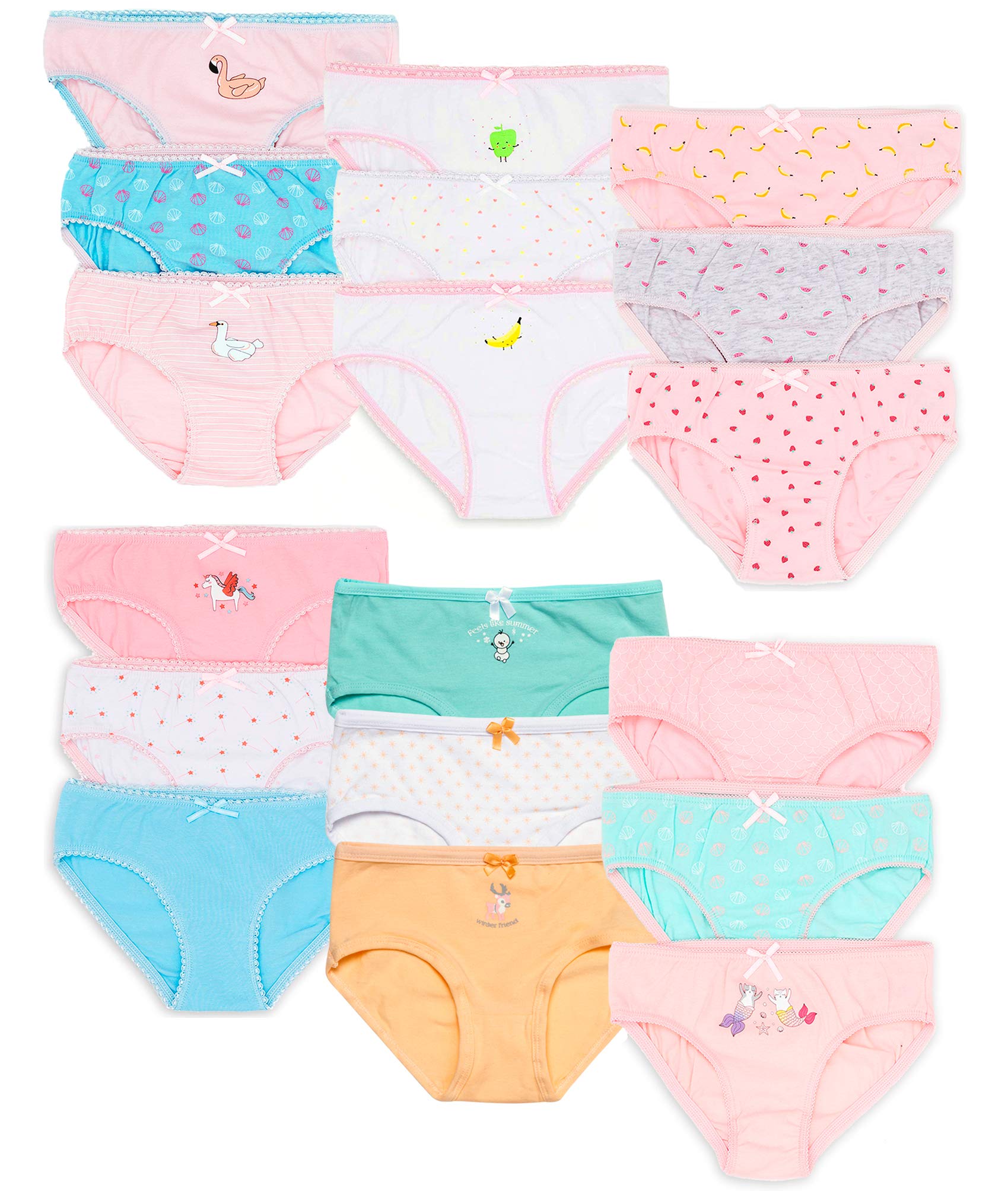 Channo Niña Braguitas de algodón con Estampados y Dibujos Originales. Cómodas y Suaves