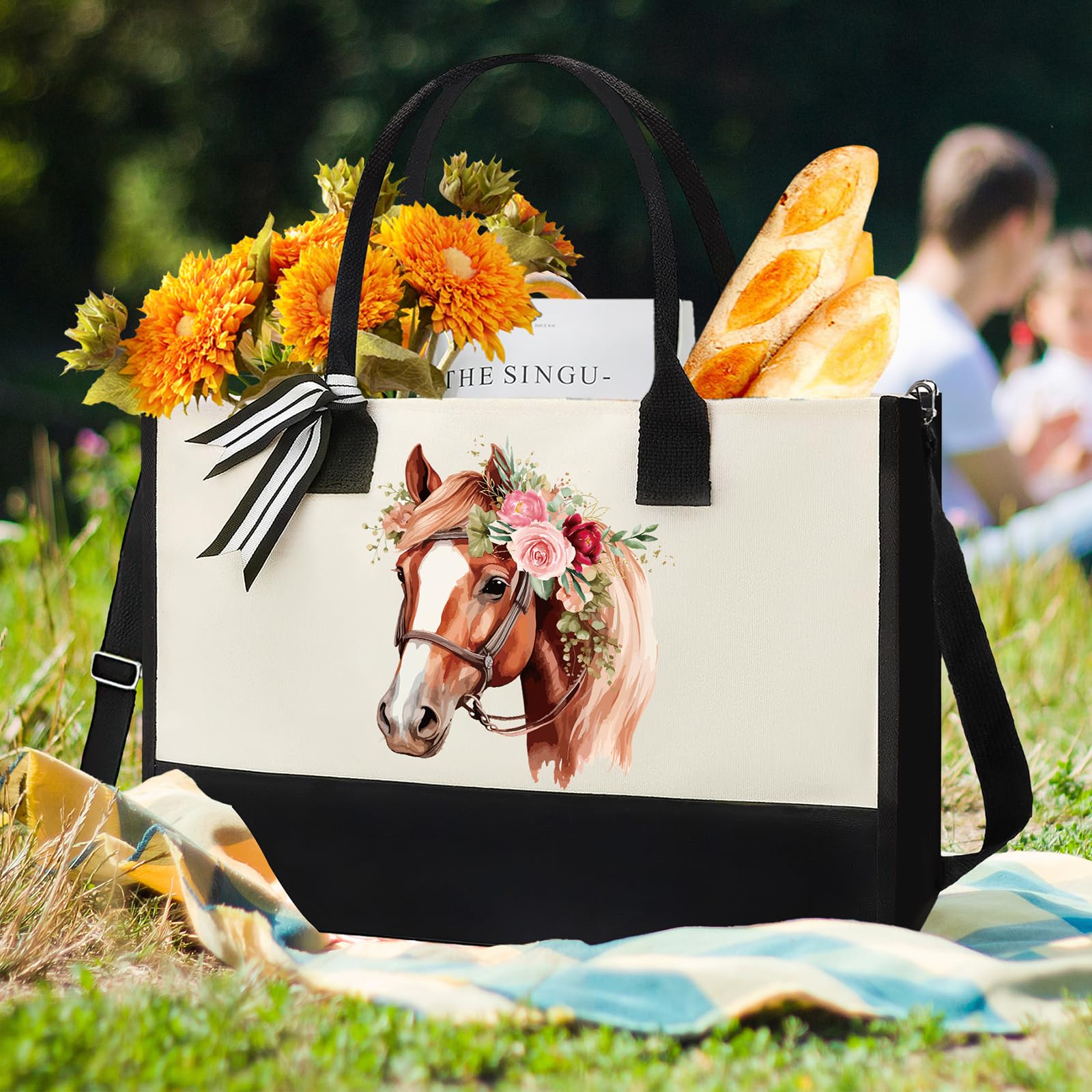 Bolsa de regalo de lona, regalo personalizado para amigos, profesores, mamá, enfermera, bolsa de mano con cremallera y bolsa de maquillaje, juego de dos piezas