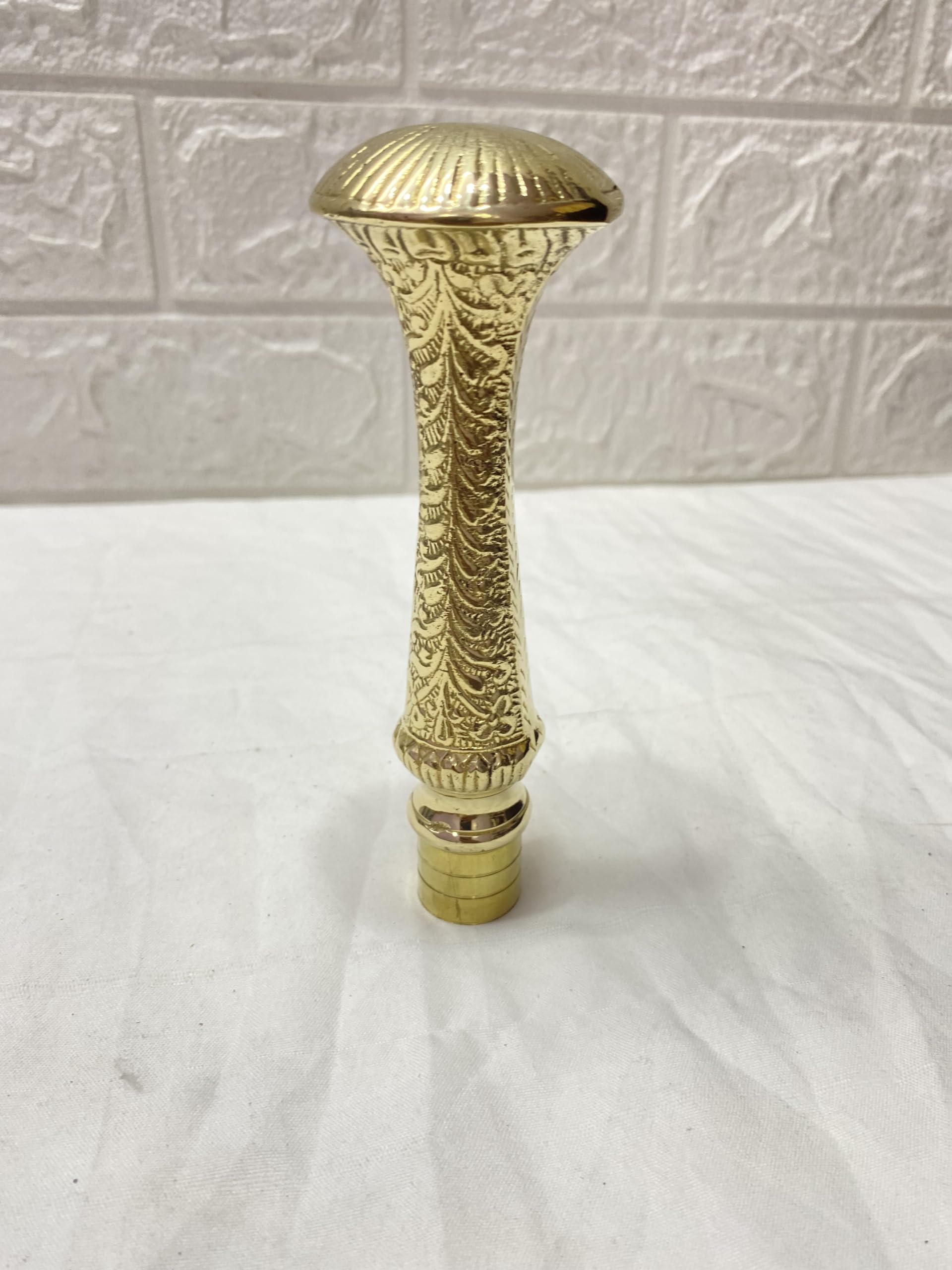 TVK Handmade Solid Brass Engraved Designer Long Handle I Walking Stick Handle for Wooden Walking Canes Only Handle I Brass Handle I Gift for Walking Cane-image-38