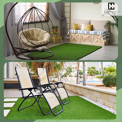 Miniatura 9 de Fencer Wire Azulejos de césped artificial con agujeros de drenaje, césped sintético entrelazado para entrenamiento de perros, decoración de suelo