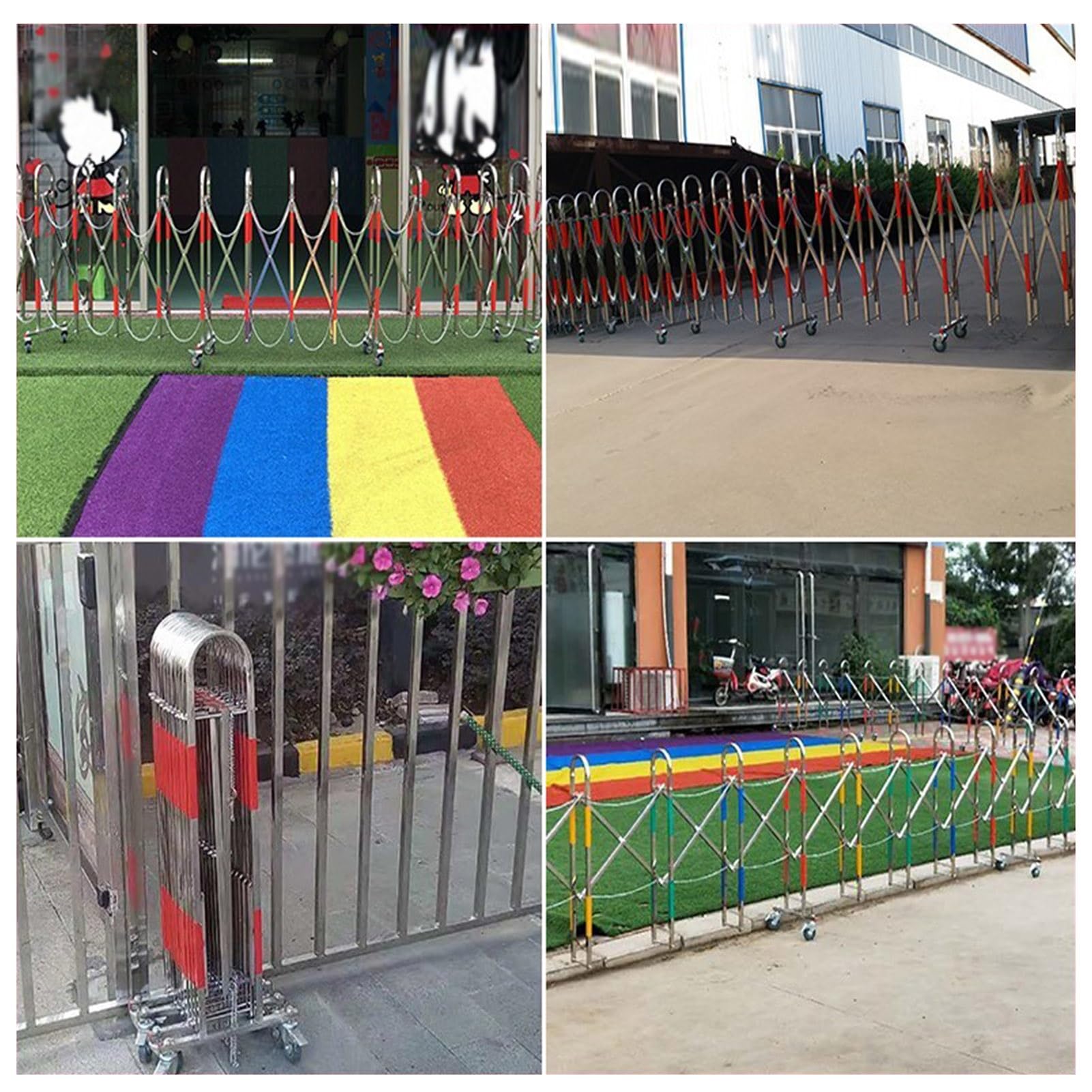 Chowany przemysłowy Ber, elastyczny z kółkami, ekspander ze stali nierdzewnej do gazu i szkół, łatwy w instalacji, srebrny 1,1 x