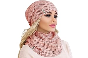 Women's Angora Knit Beanie Hat Scarf Set
