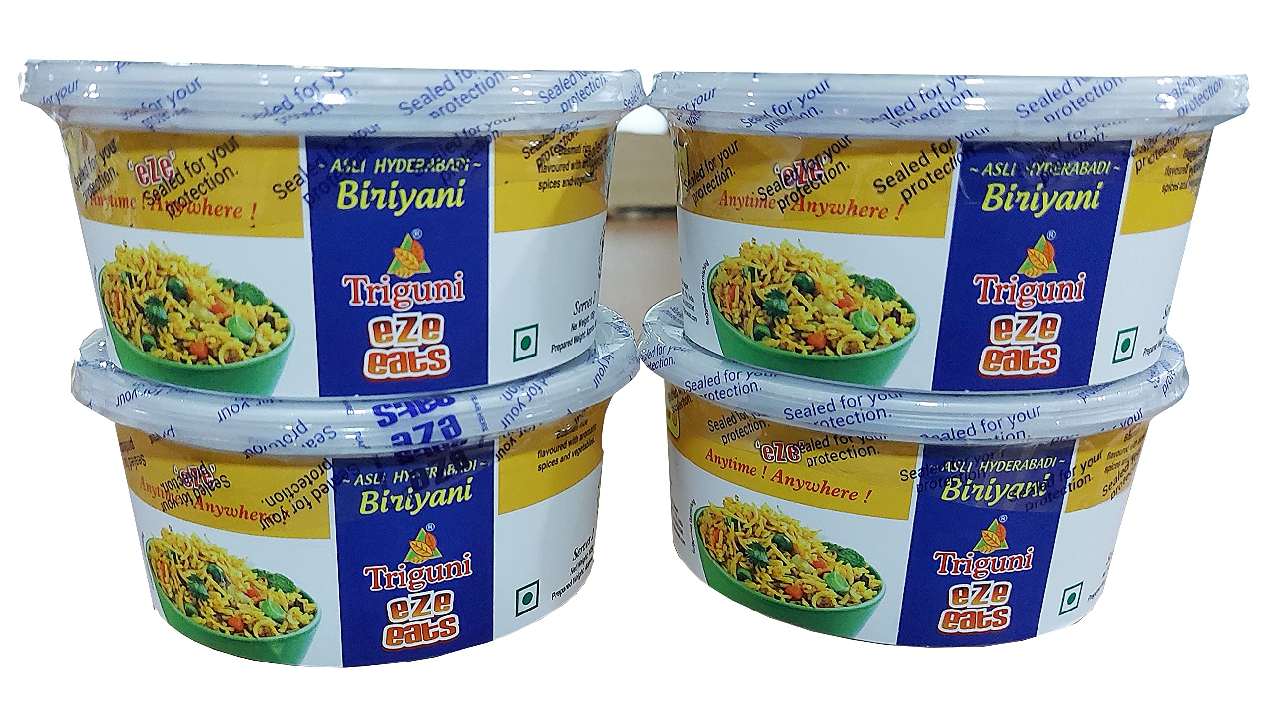 Triguni Eze Eats Asli Hyderabadi Veg Biriyani (Pack of 4) (B098DSB9DC) Amazon Price History, Amazon Price Tracker