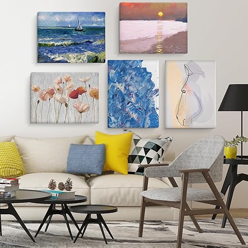 Miniatura 7 de ESRICH Lienzos de pintura de 11 x 14 pulgadas, paquete de 24 lienzos blancos en blanco para pintar, lienzos de pintura de algodón para óleo