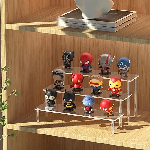 Miniatura 7 de Organizador de perfume acrílico de 3 niveles, soporte para cupcakes, elevadores de estante grande para figuras, estantes de postres para fiestas,