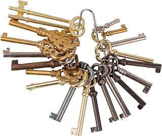 UNIQANTIQ HARDWARE SUPPLY Skeleton Key Set Reproduction for Antique Furniture - Cabinet Doors, Grandfather Clocks, Dresser Drawers Vintage Old Furniture | SK45