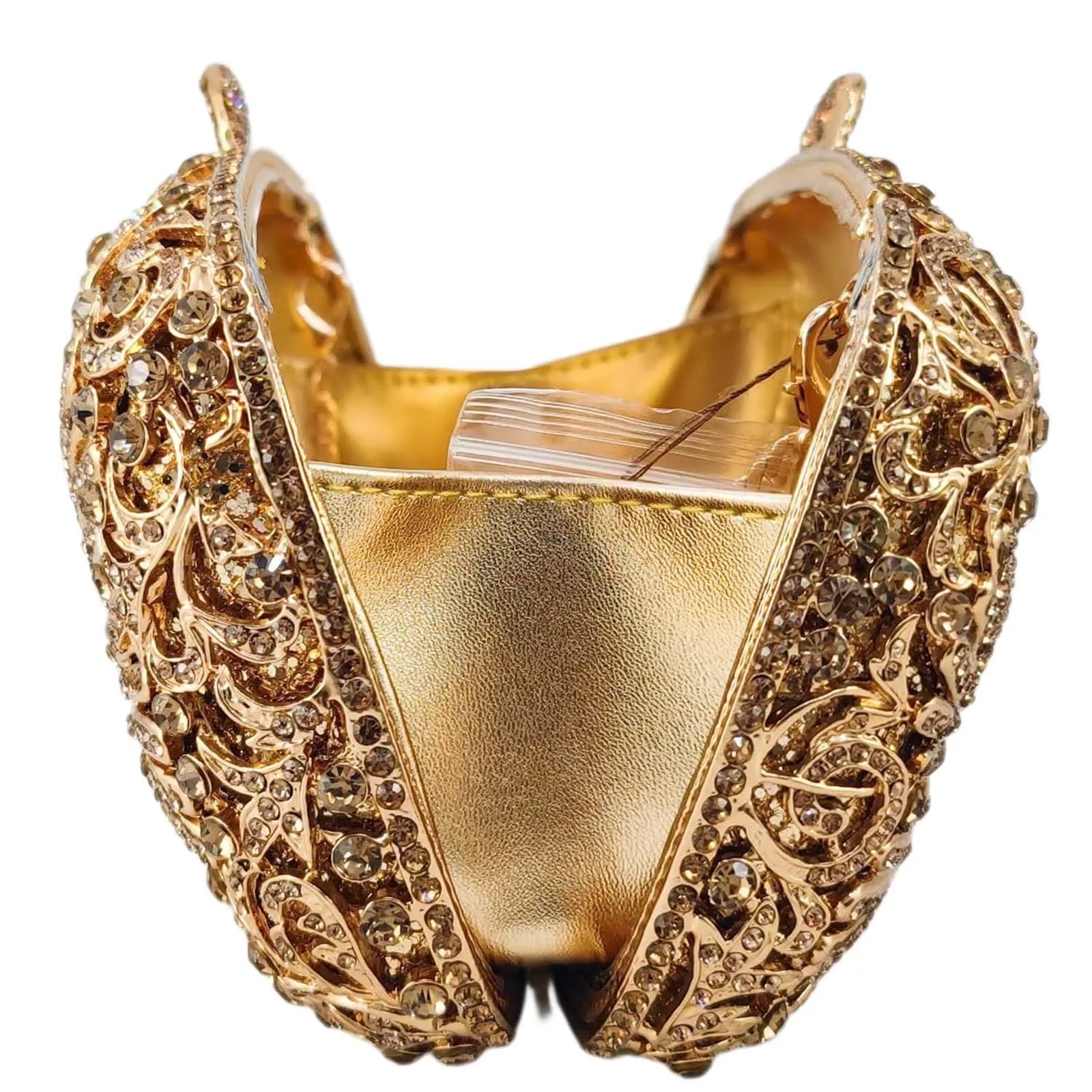 Borsa a mano da donna con fiori e cristalli, minaudière dorata, borse sera strass for matrimoni feste Per Sposa, Ballo, Cocktail, Festa