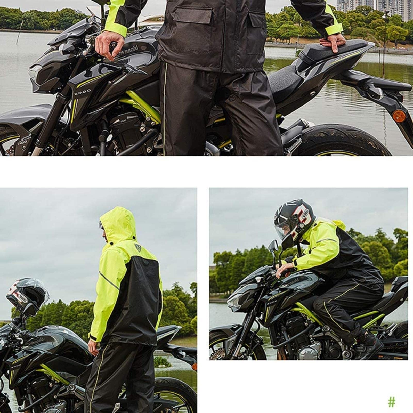 Trajes de Lluvia para Hombres, Mujeres Running Rain Jacket Men's Classic Cycling Rain -impermeal Capas de Poncho Ligero Ligero for al Aire Libre, Acampar, Viajar, Amarillo (Size : S)